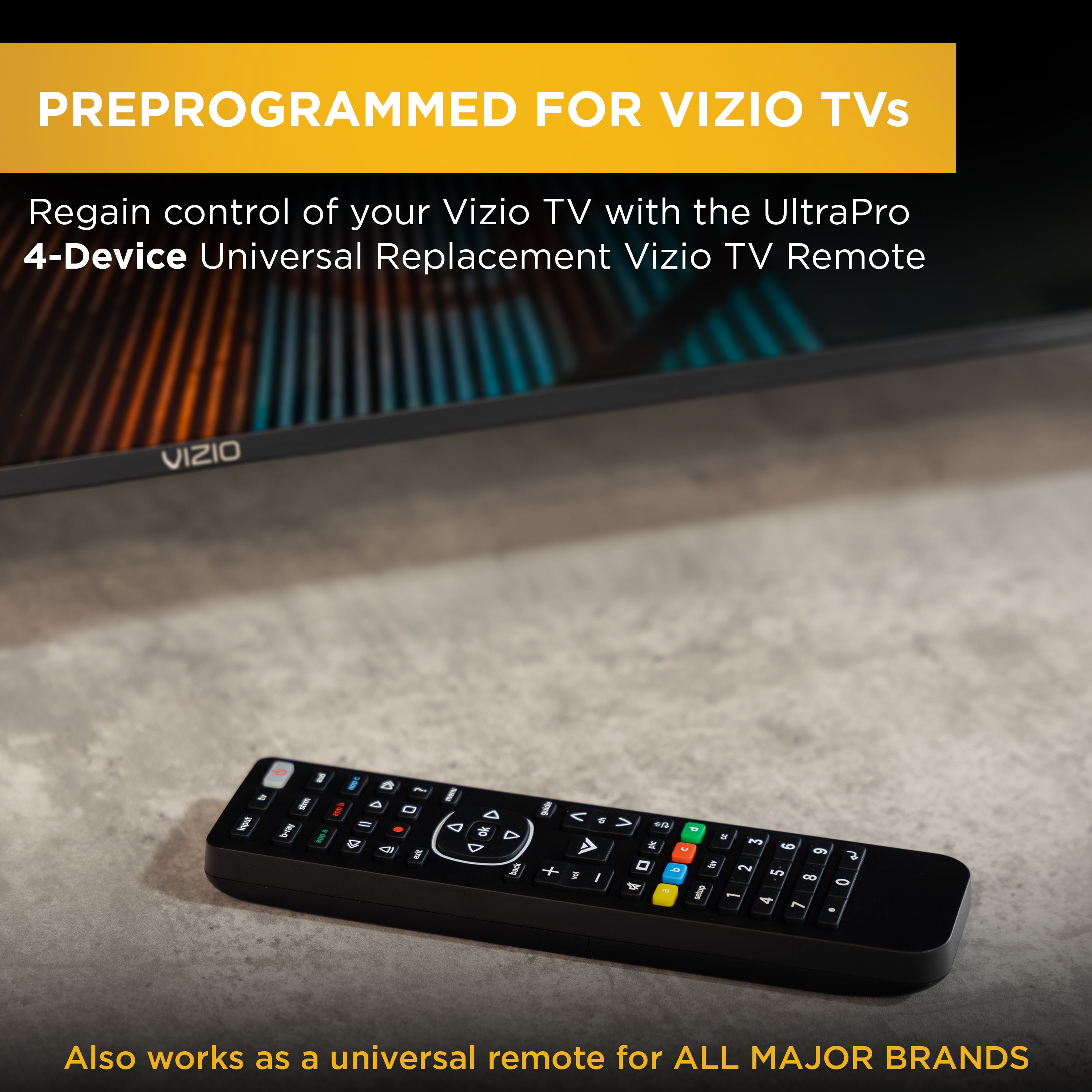 UltraPro 4-Device Universal Vizio TV Replacement Remote