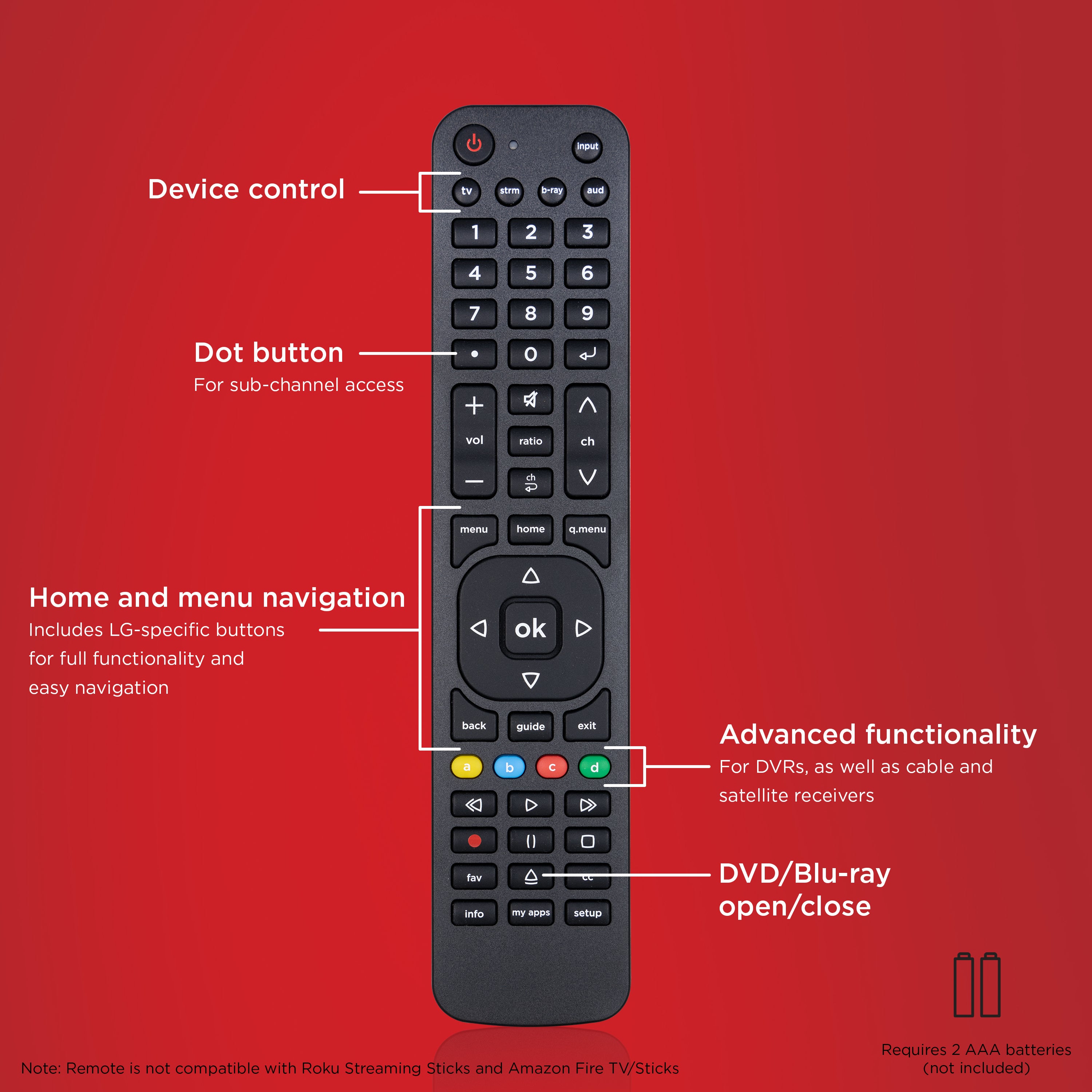 UltraPro 4-Device Universal Replacement LG Remote