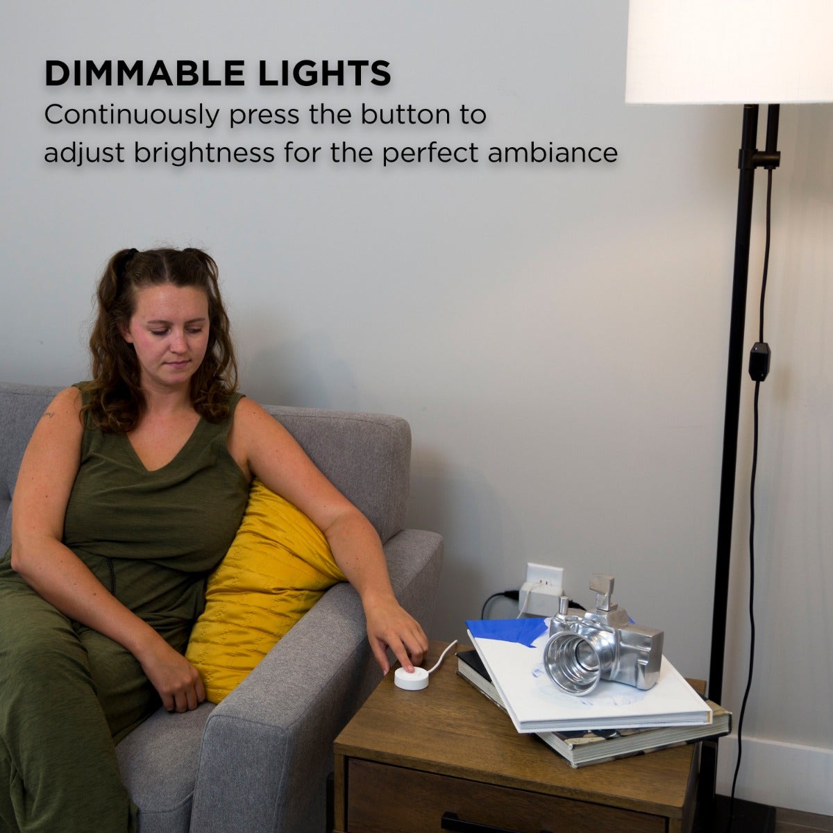 UltraPro 2-Outlet Indoor On/Off Dimmable Lighting Control with Tether, White