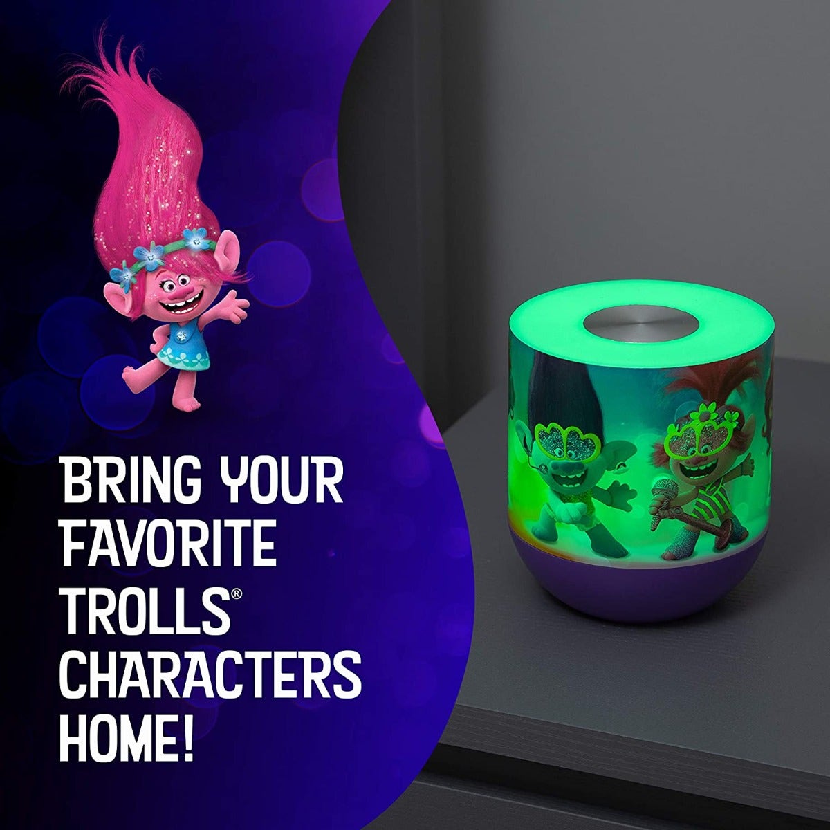 Universal Trolls World Tour Color Changing Tabletop LED Night Light, Purple
