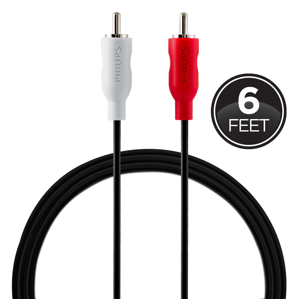 Philips 6ft. RCA Audio Cable, Black