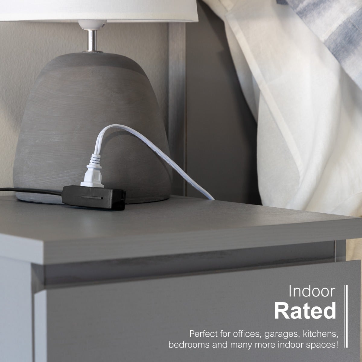 GE 3-Outlet 3ft. Extension Cord with Right-Angle Plug, Black