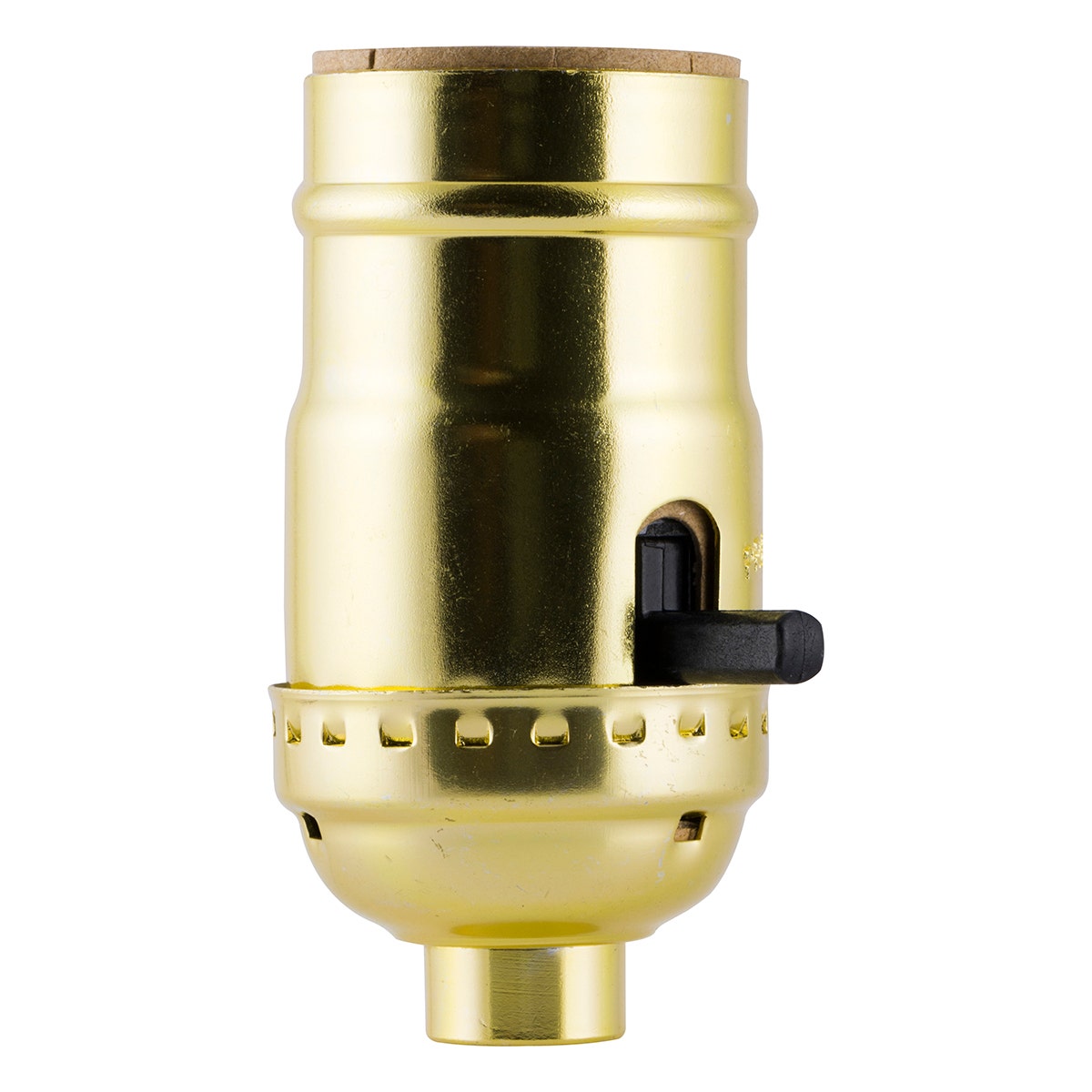 Power Gear Push On/Off Lamp Socket, Brass