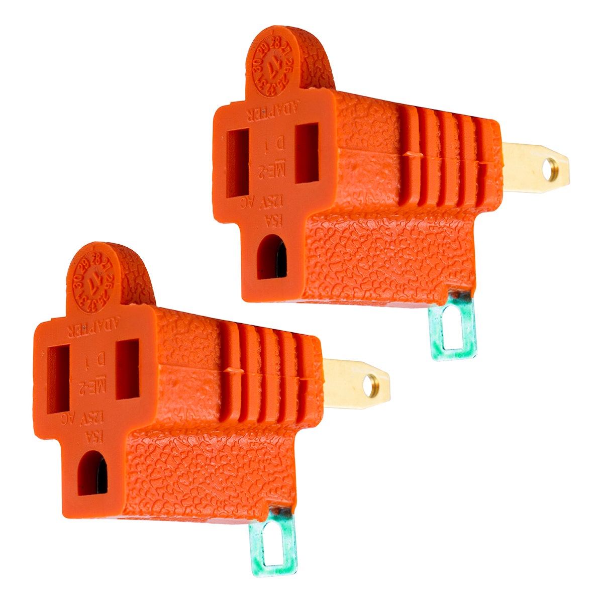 GE Polarized Grounded Adapter, 2 Pack, Orange