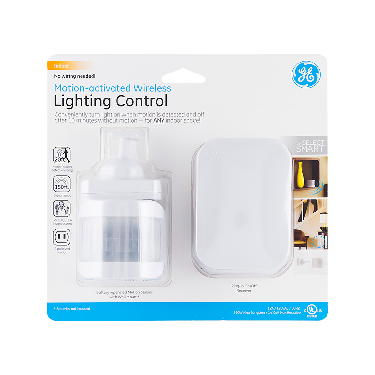 GE mySelectSmart Motion Activated Wireless Lighting Control, White