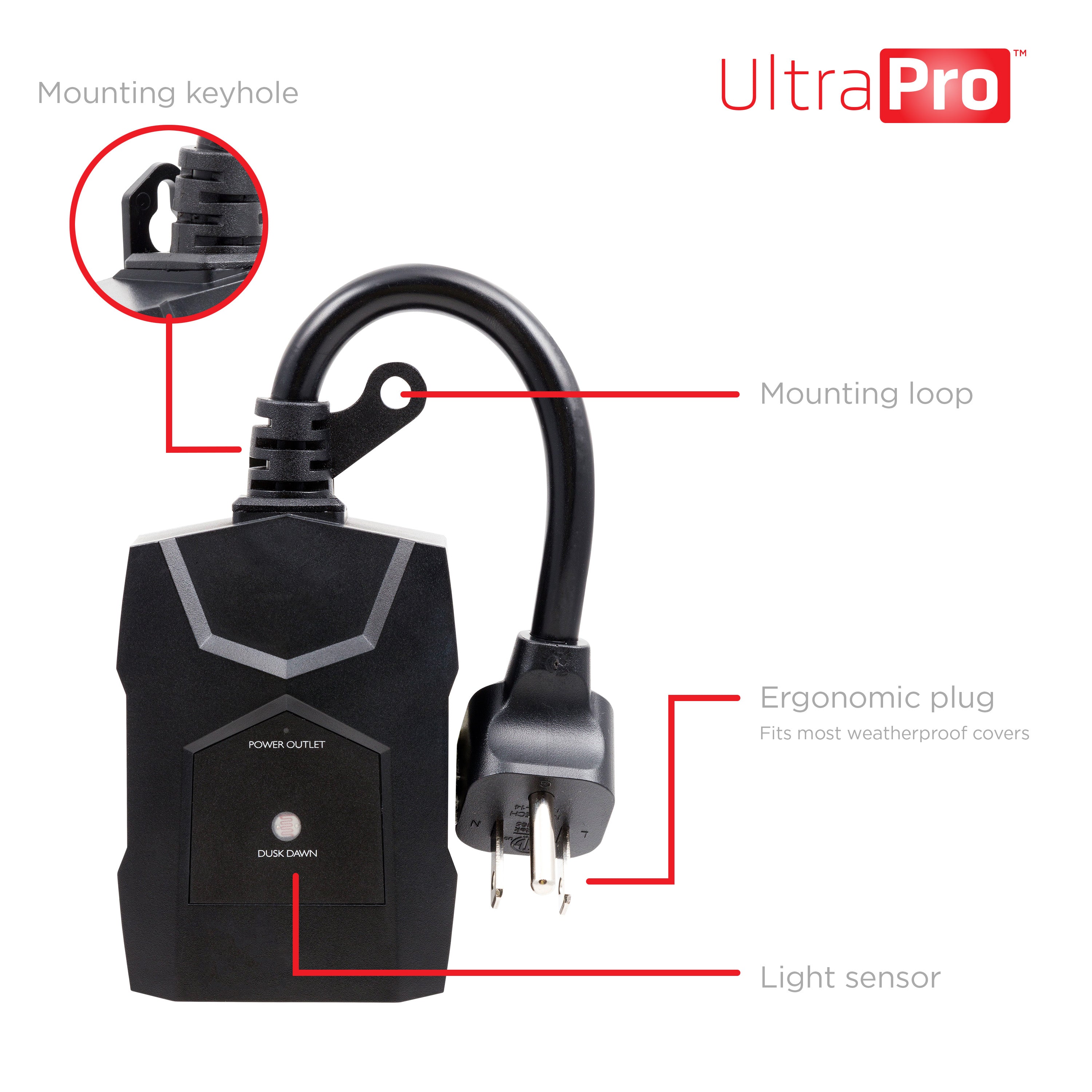 UltraPro 1-Outlet Outdoor Dusk-to-Dawn Timer