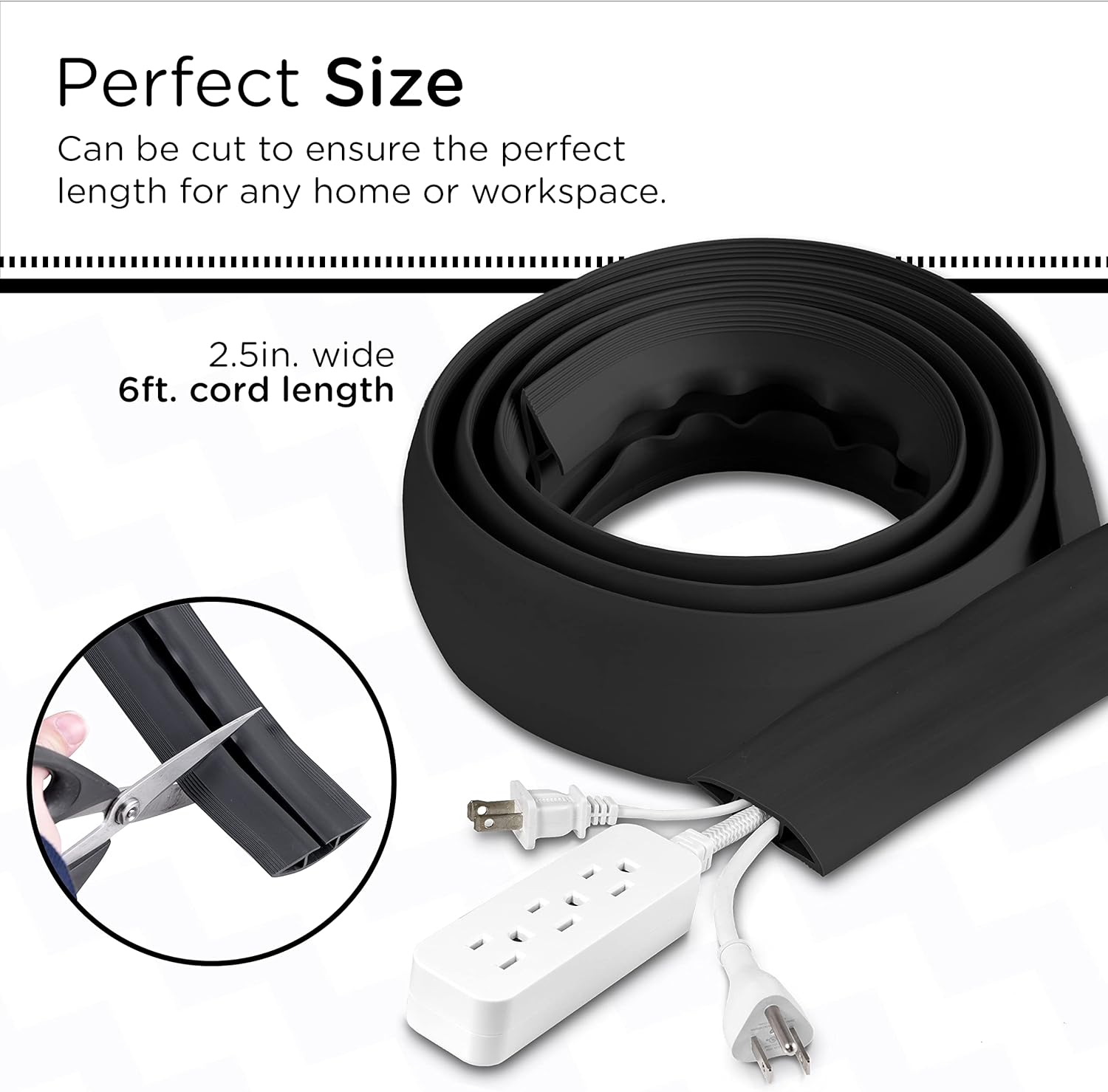 Cordinate Cable Management Floor Cover, 6ft., Black