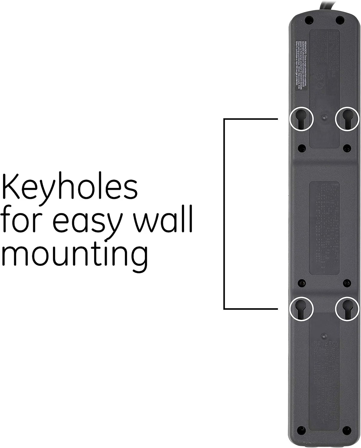 GE 7-Outlet Surge Protector, 1440J, 2 USB-A, 4ft Cord