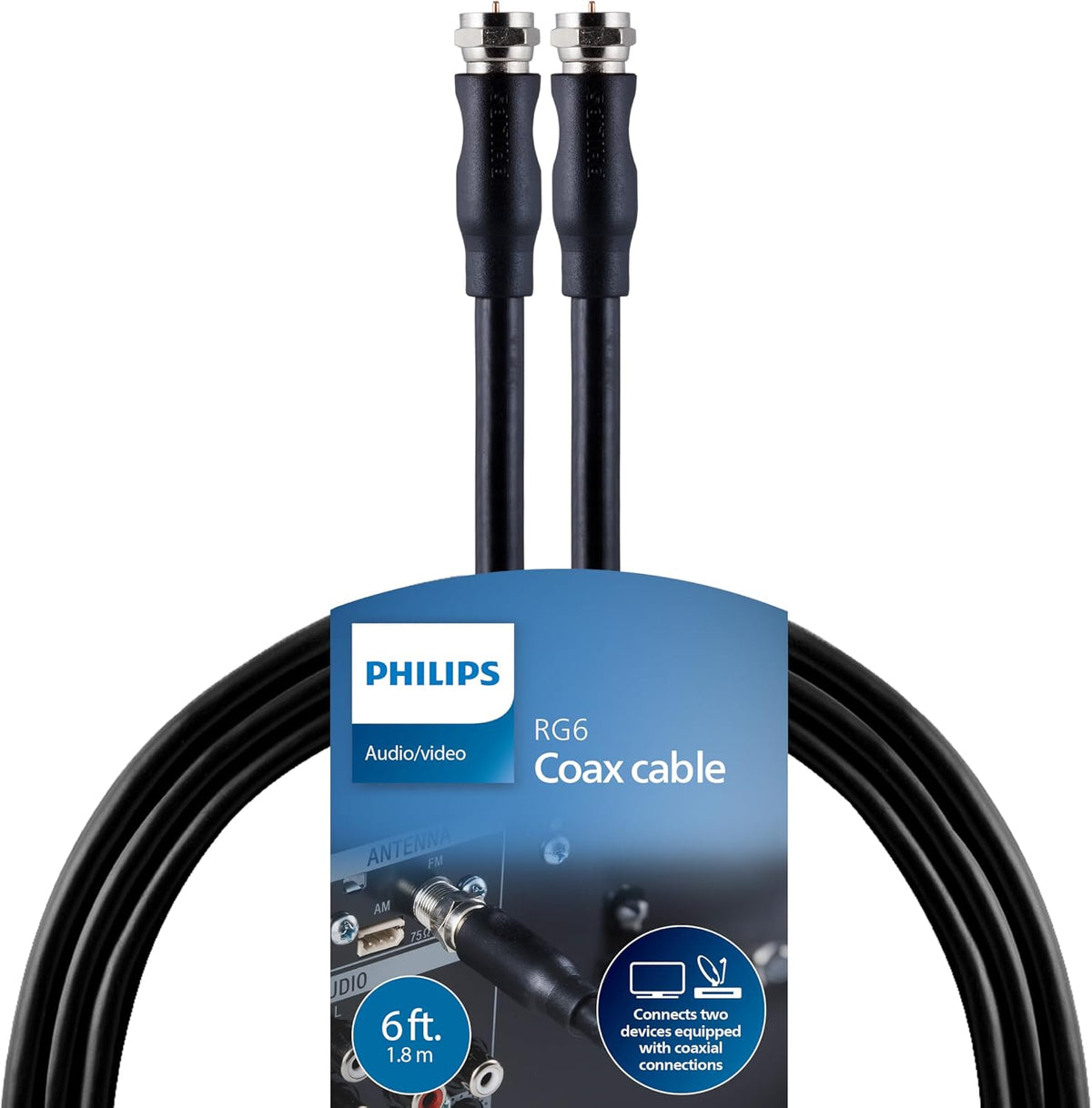 Philips RG6 6ft. Coax Cable