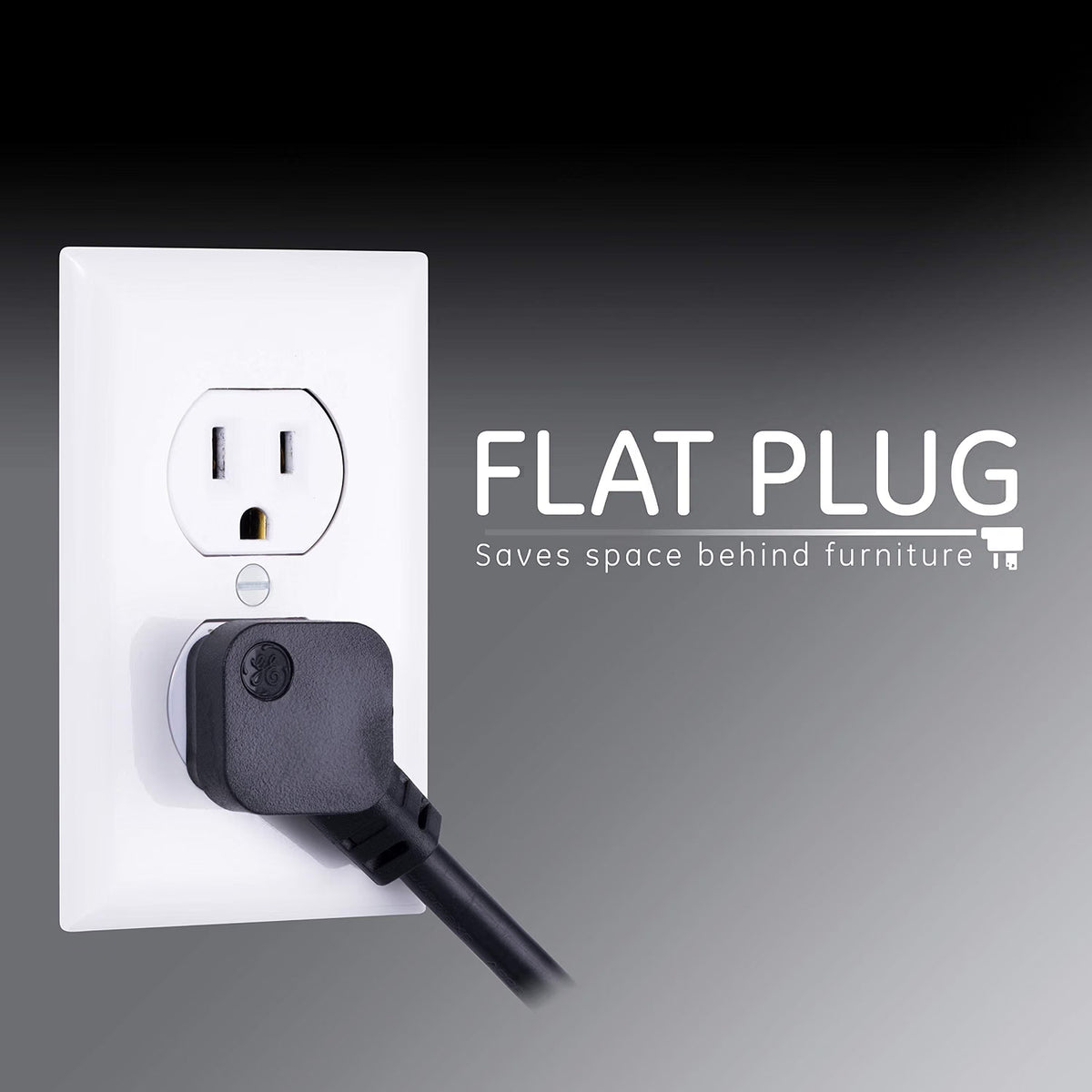 GE 7-Outlet Surge Protector, 1440J, 2 USB-A, 4ft Cord