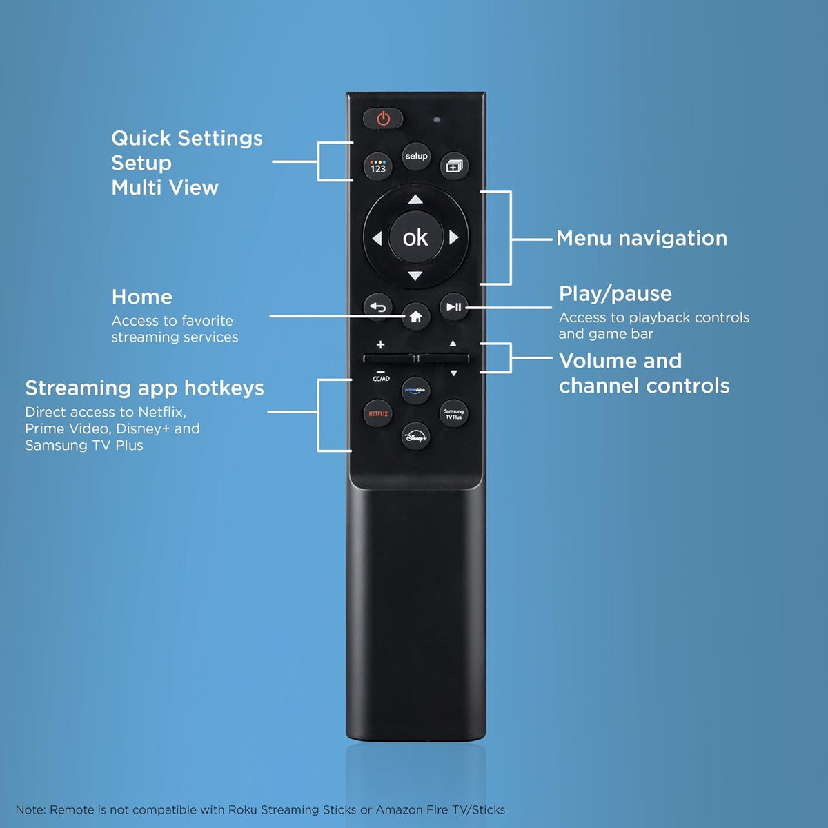 UltraPro Samsung Replacement Remote, Black