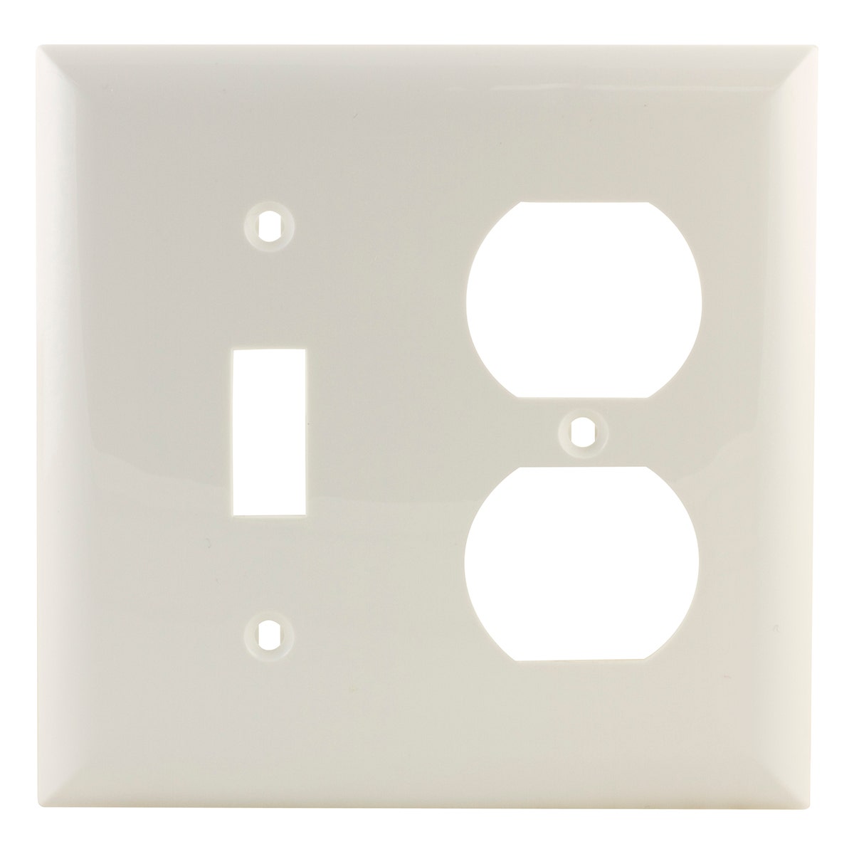 Power Gear Single Toggle/Outlet Combo Wall Plate, White