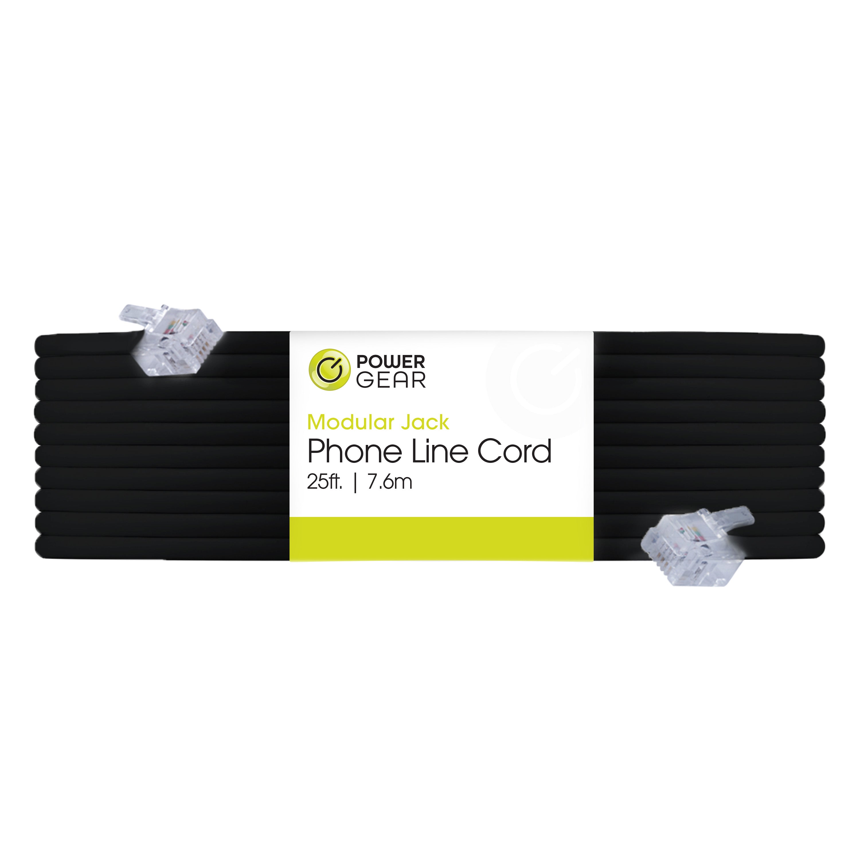 Power Gear 25ft. Phone Line Cord, Black