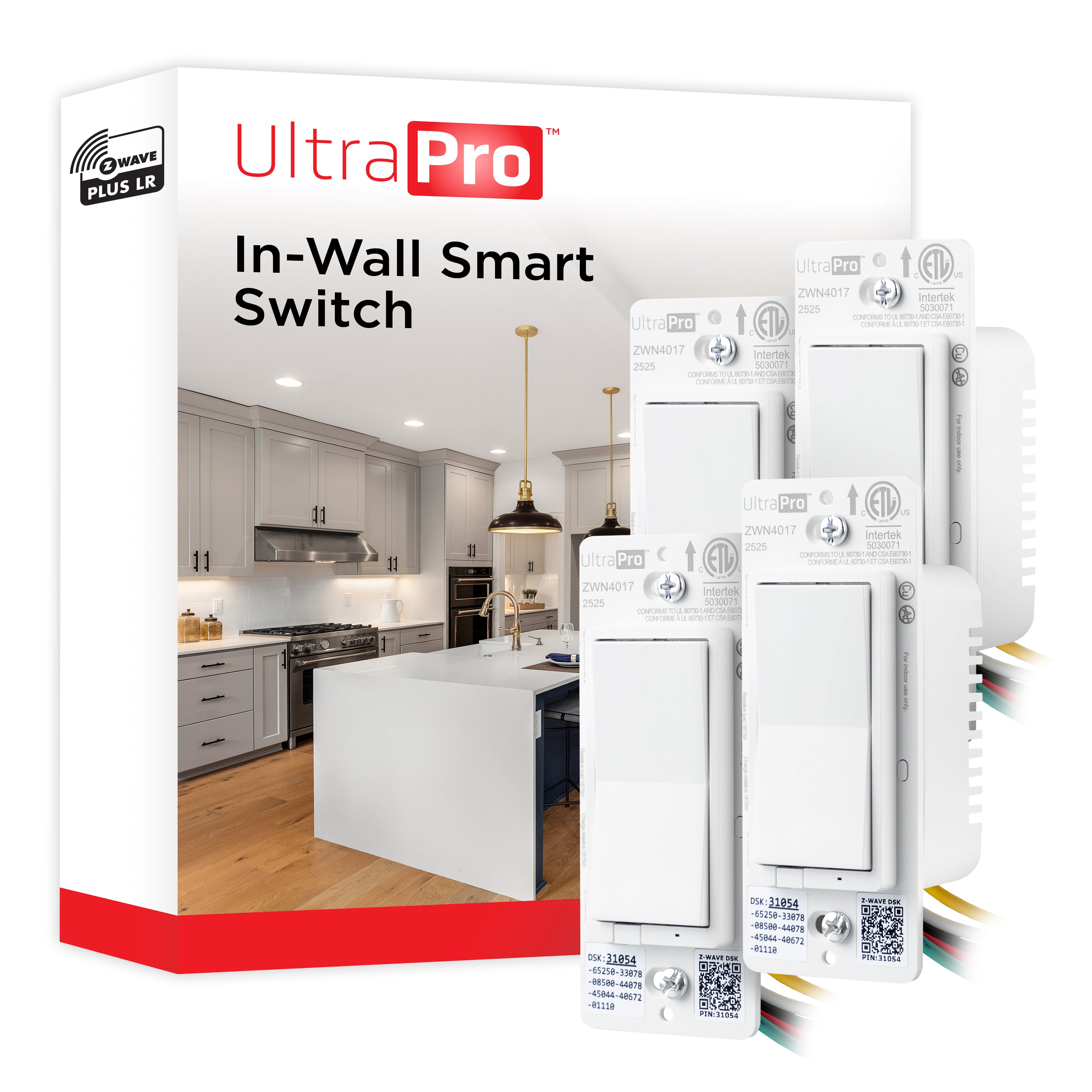UltraPro 800 Series Z-Wave On/Off Switch, 4 Pack
