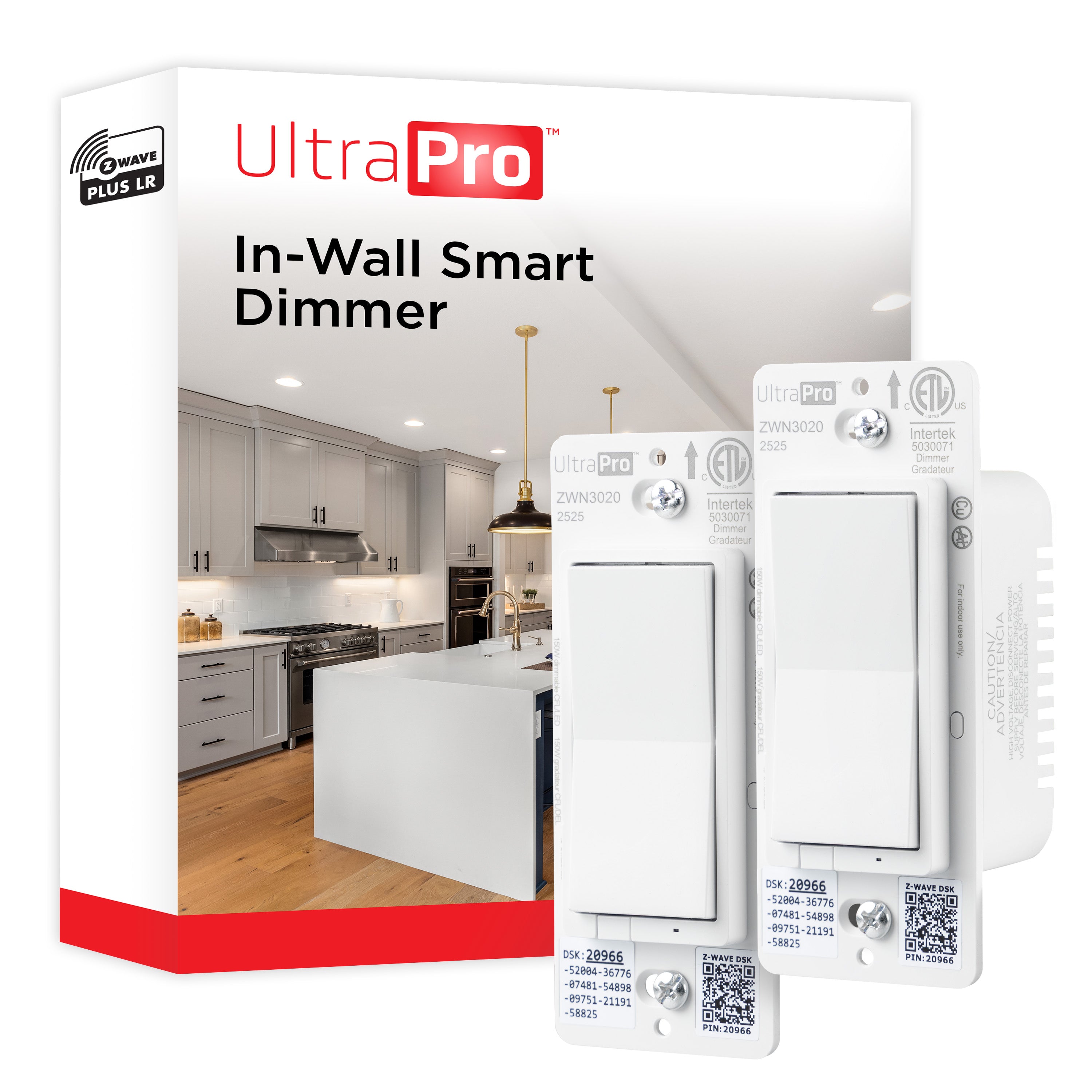 UltraPro 800 Series Z-Wave Dimmer, 2 Pack