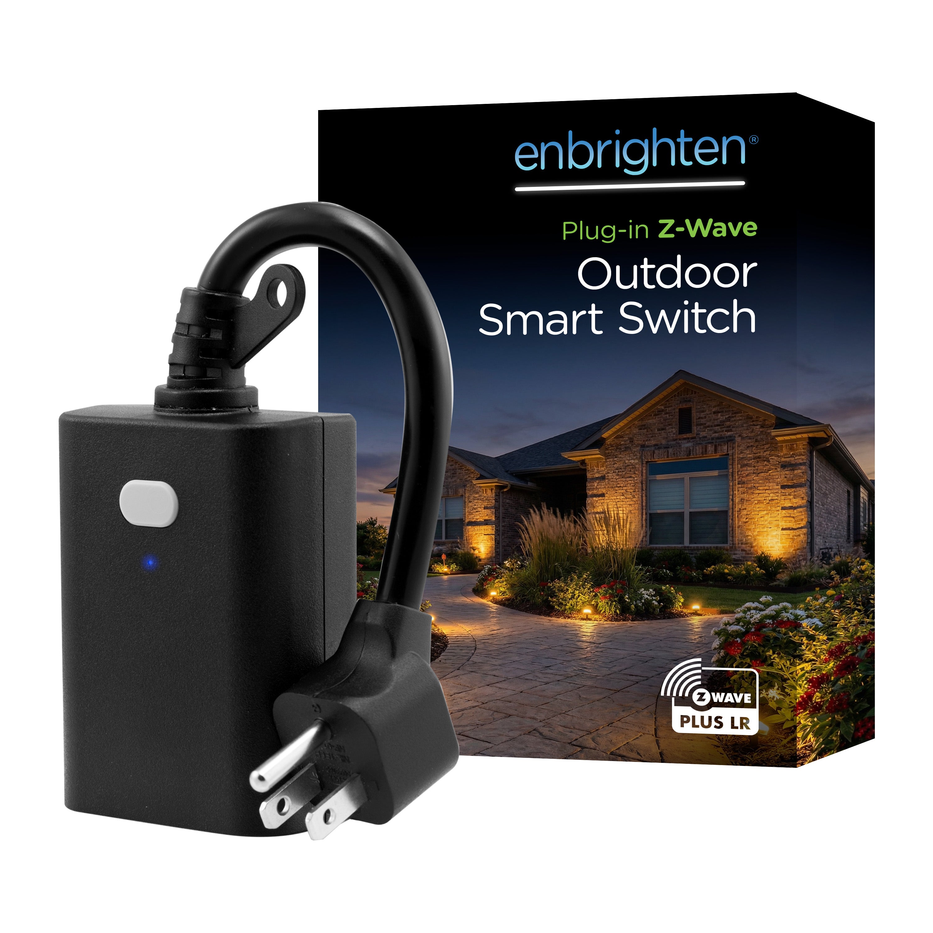 Enbrighten Z-Wave Long Range Outdoor Smart Plug, 800 Series, 1