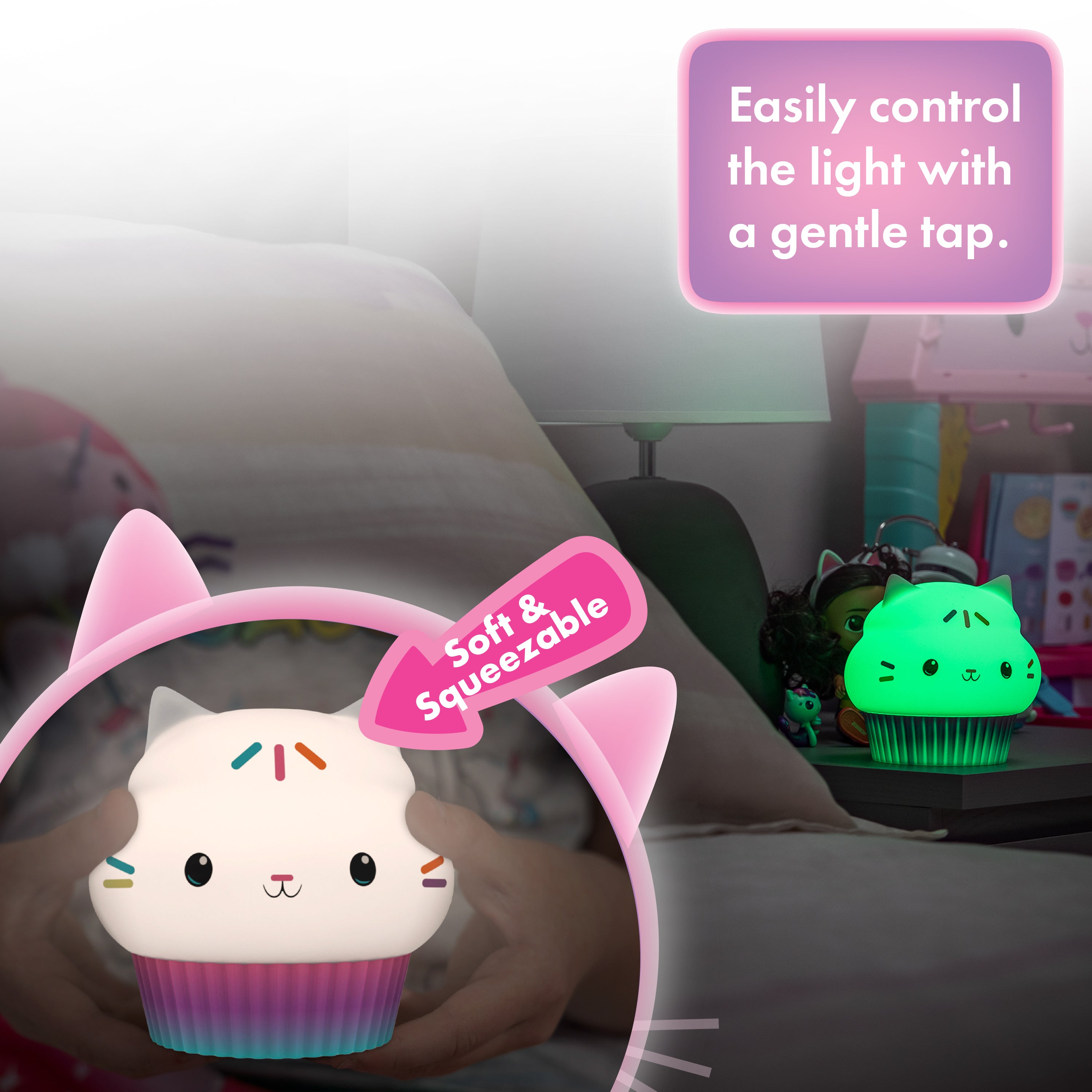 Gabby’s Dollhouse Cakey Cat Color-Changing Squish ’ems Light