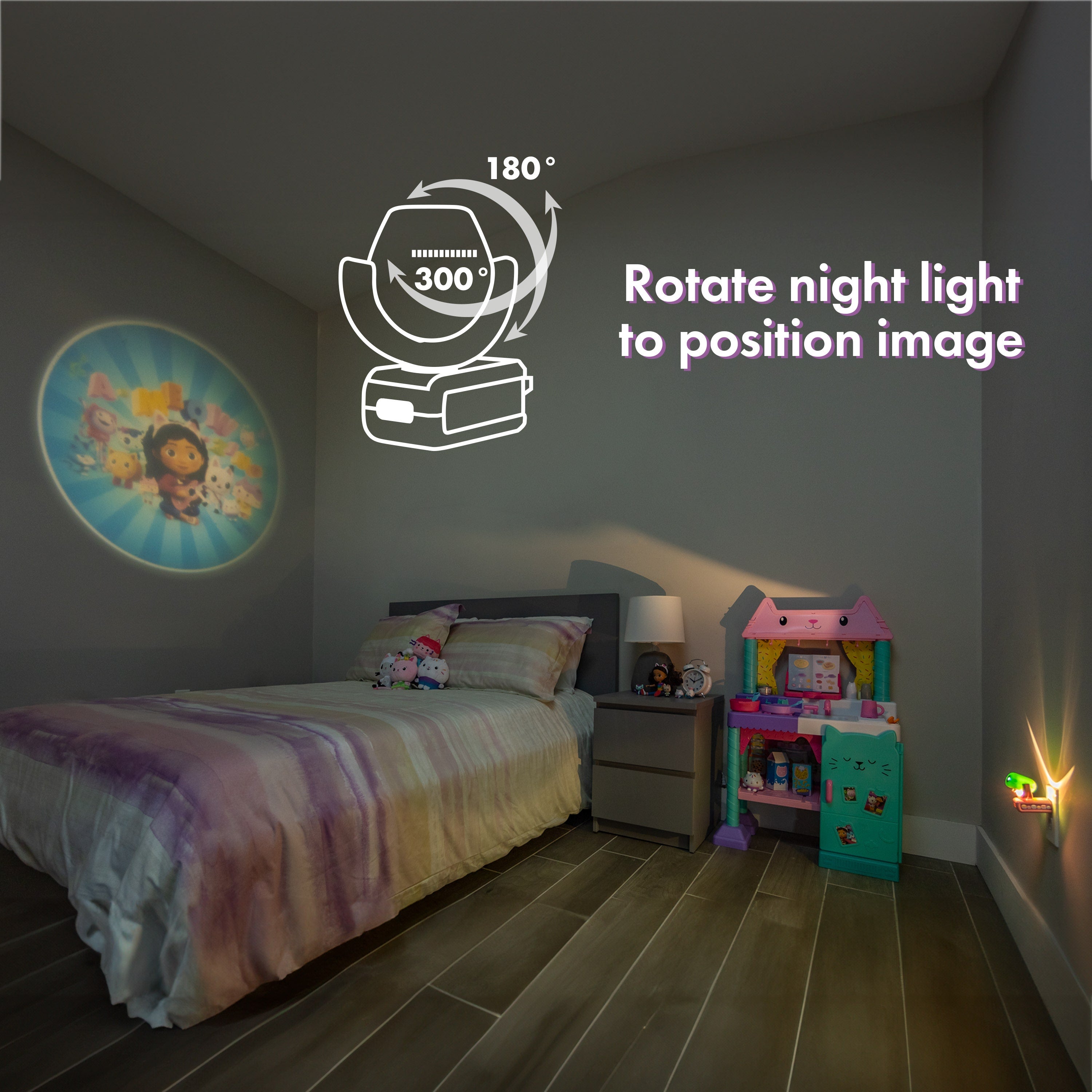 Projectables Gabby's Dollhouse LED Night Light, Pink