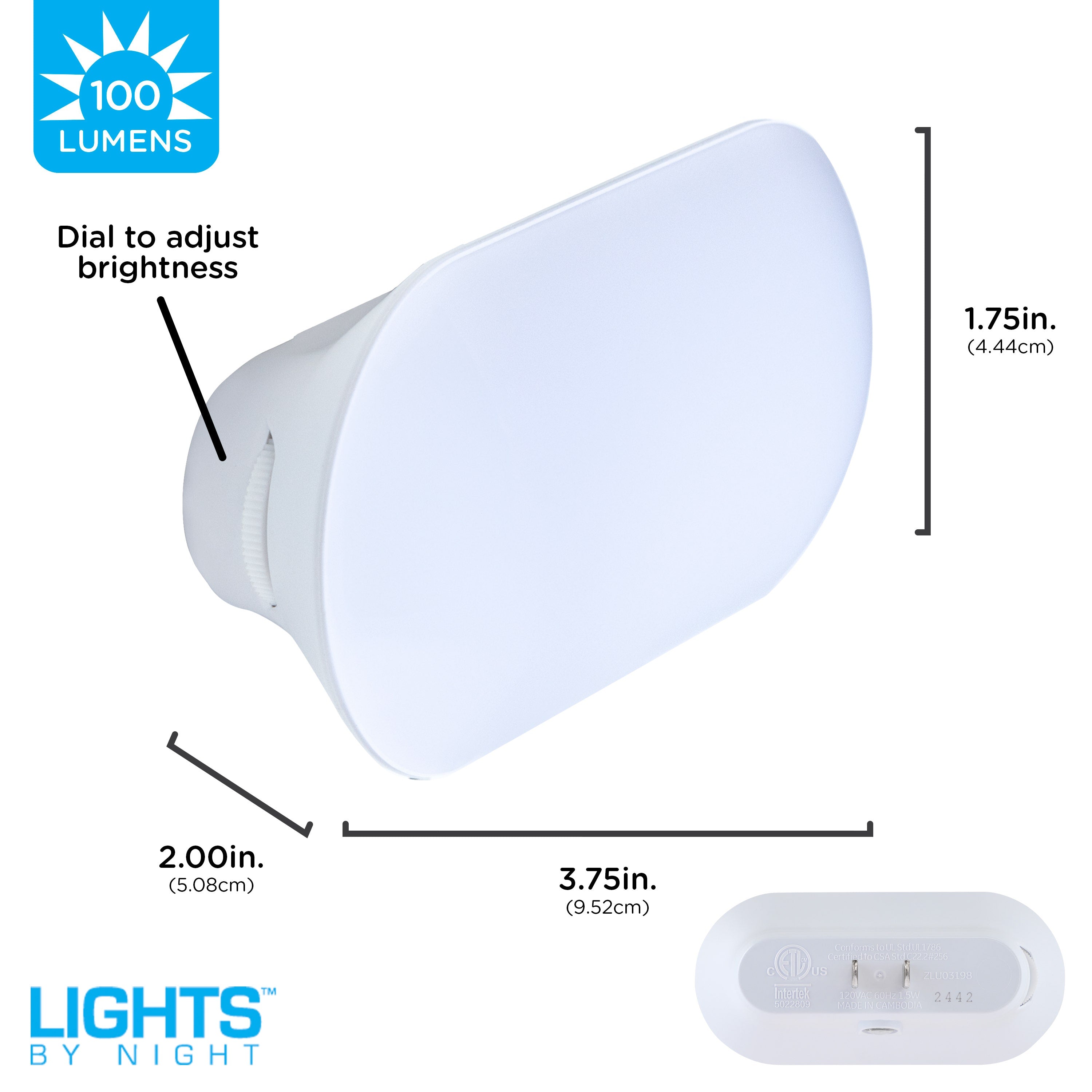 Lights by Night UltraBrite Light Sensing LED Dimmable Mini Night Light