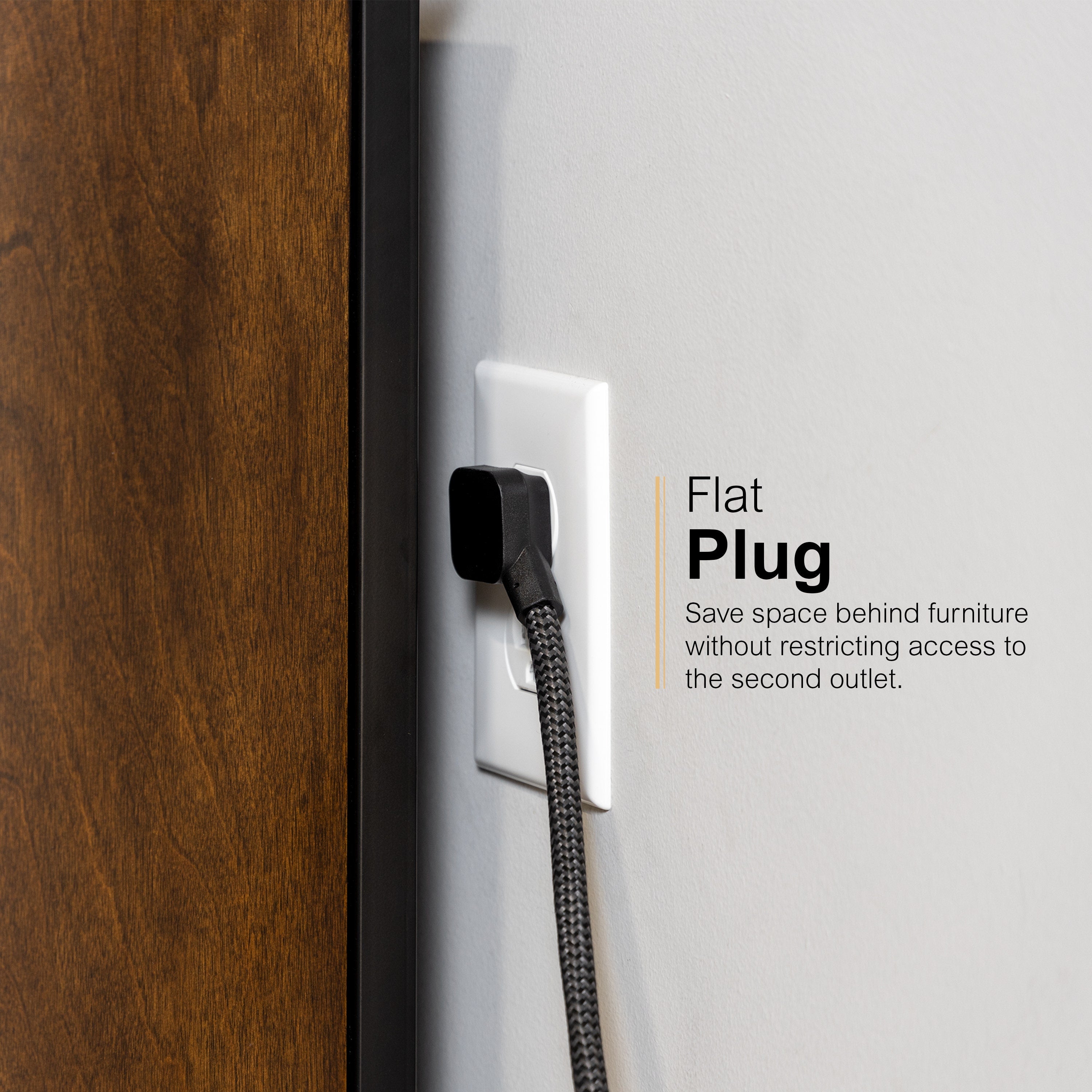 GE 6-Outlet 3ft. Surge Protector, 2 Pack, Black