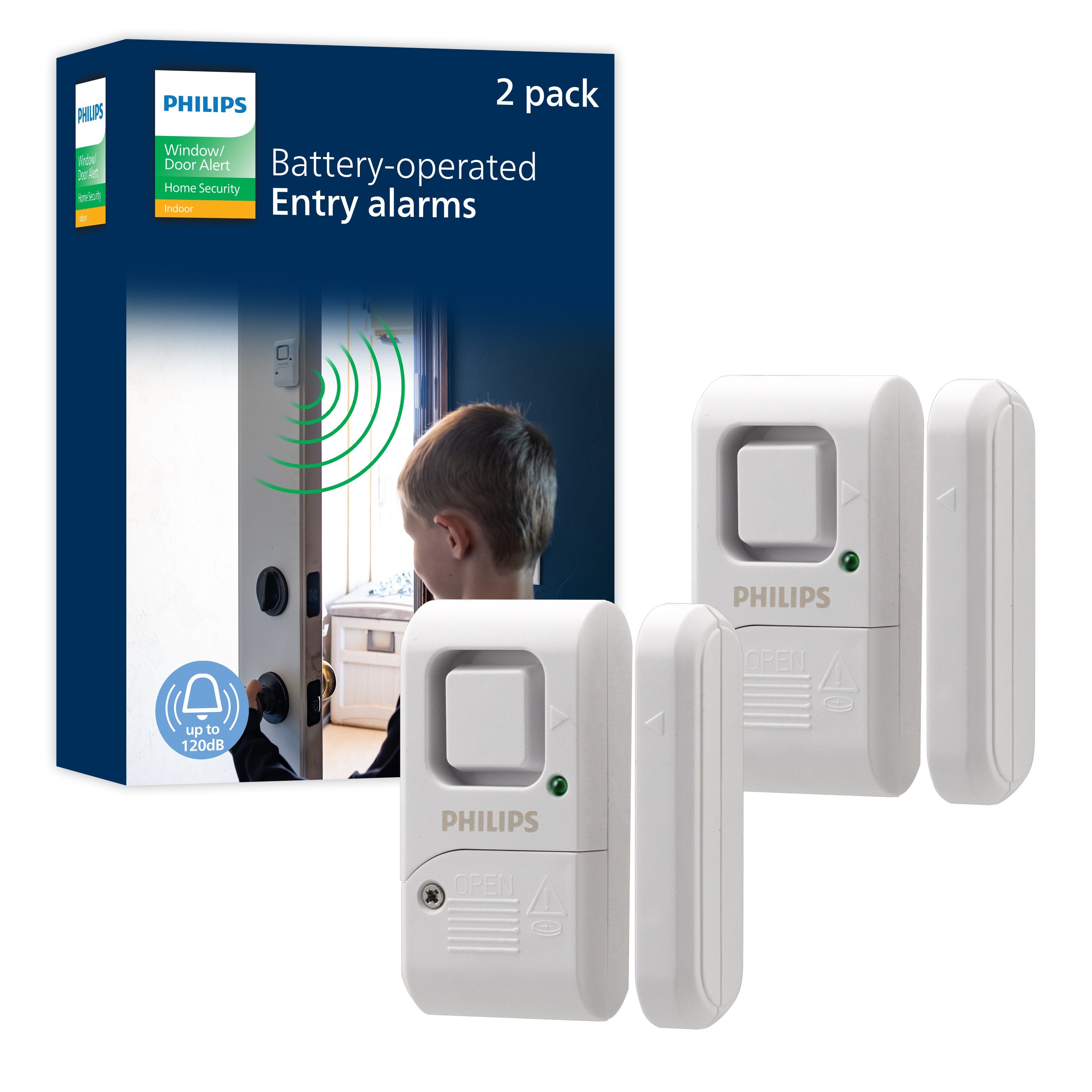 Philips Battery Operated Door Alarm, Pack, White – Jasco