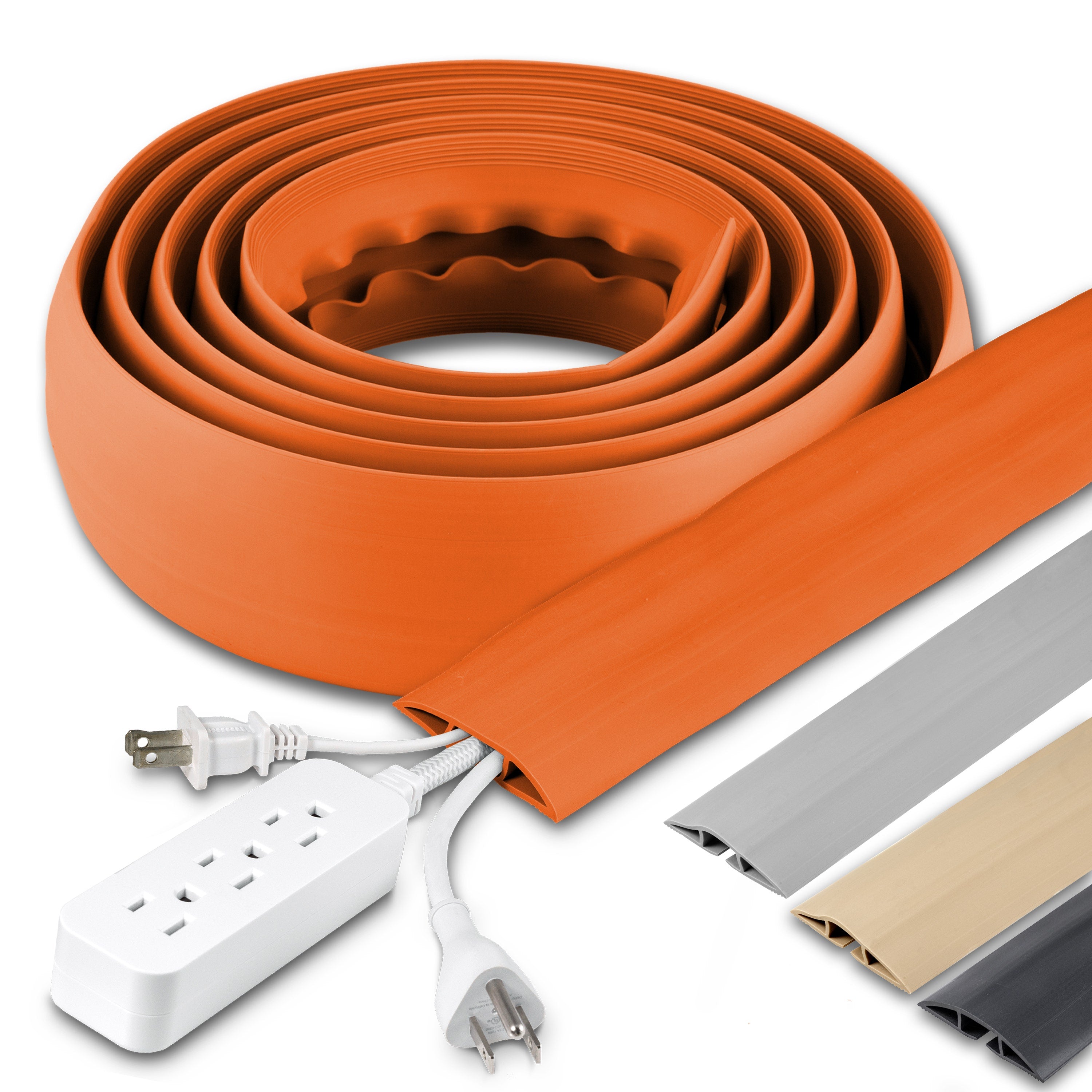 Cordinate 10ft. Cable Management Cord Cover, Orange