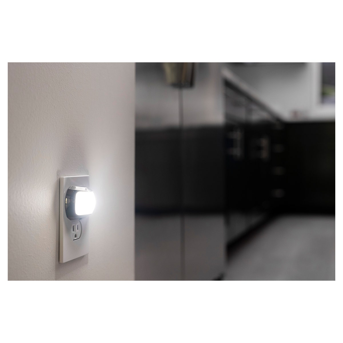 GE Light Sensing LED Night Light, Brushed Nickel