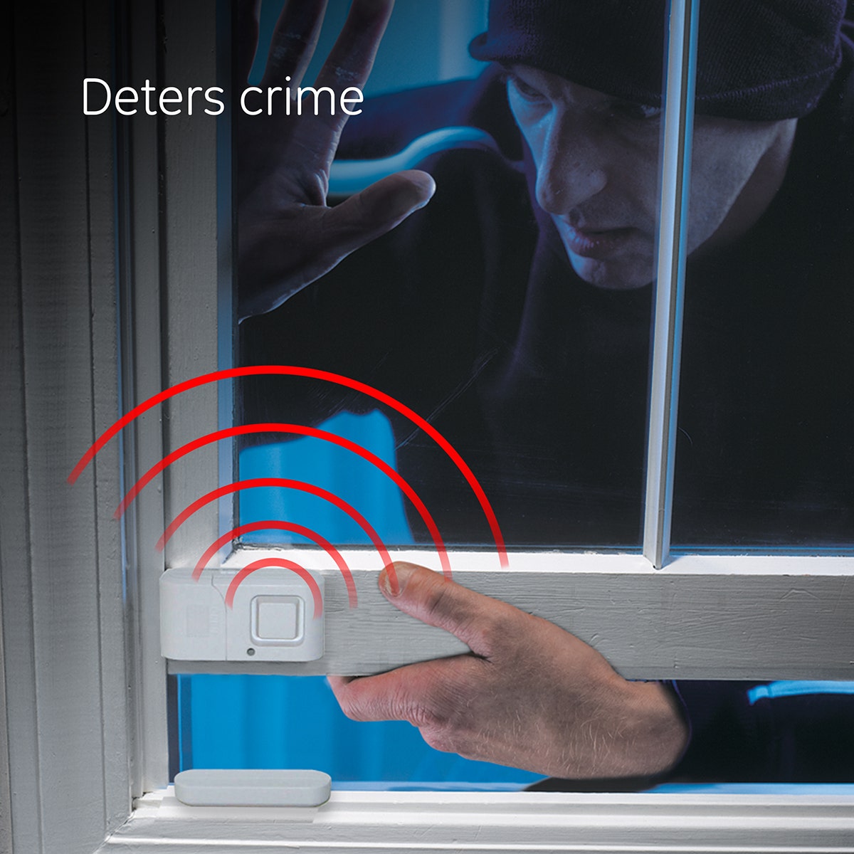 GE Battery-Operated Magnetic Window or Door Alarm, 5 Pack, White
