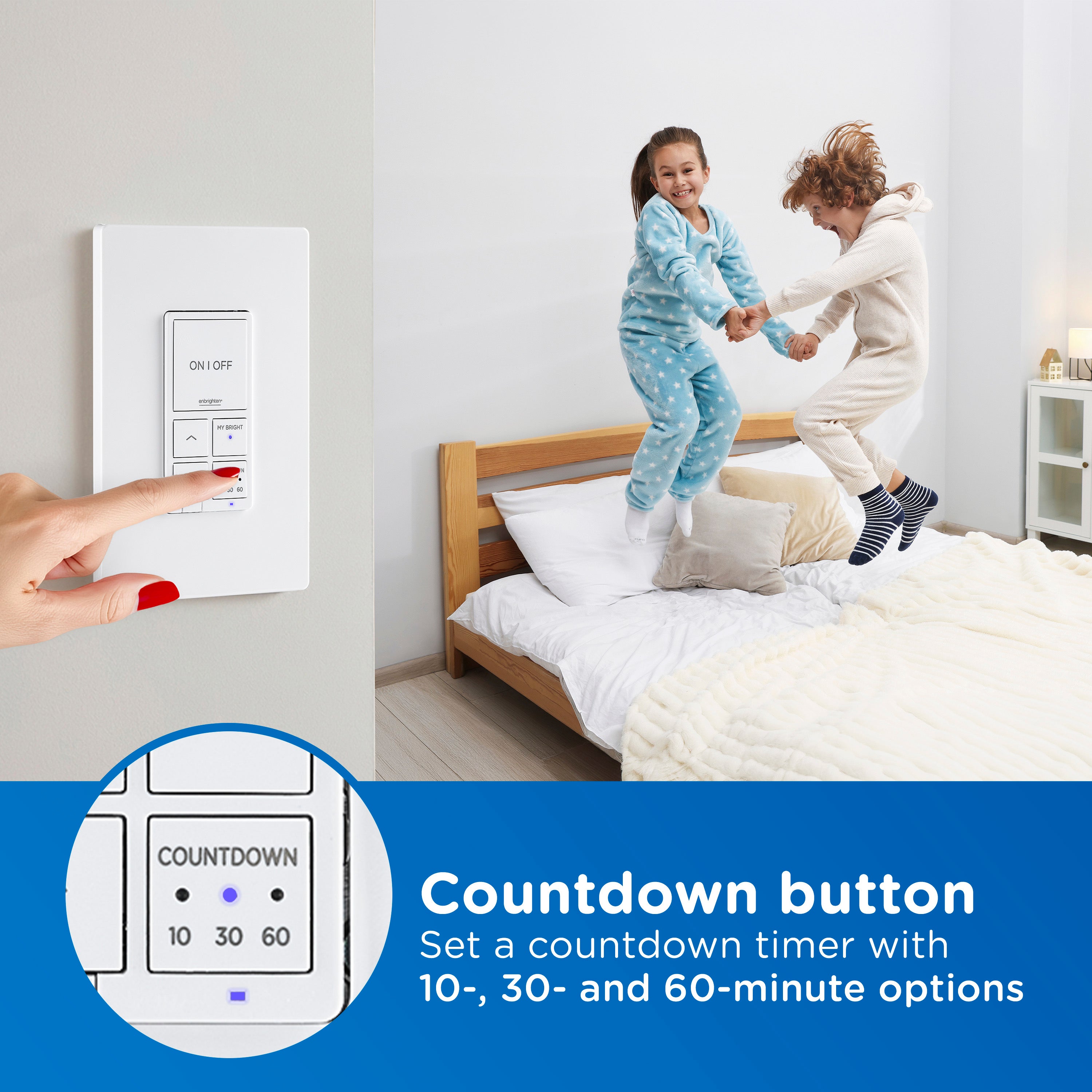 Enbrighten Pro Smart Dimmer Light Switch, Matter, Countdown & 2 MyBright