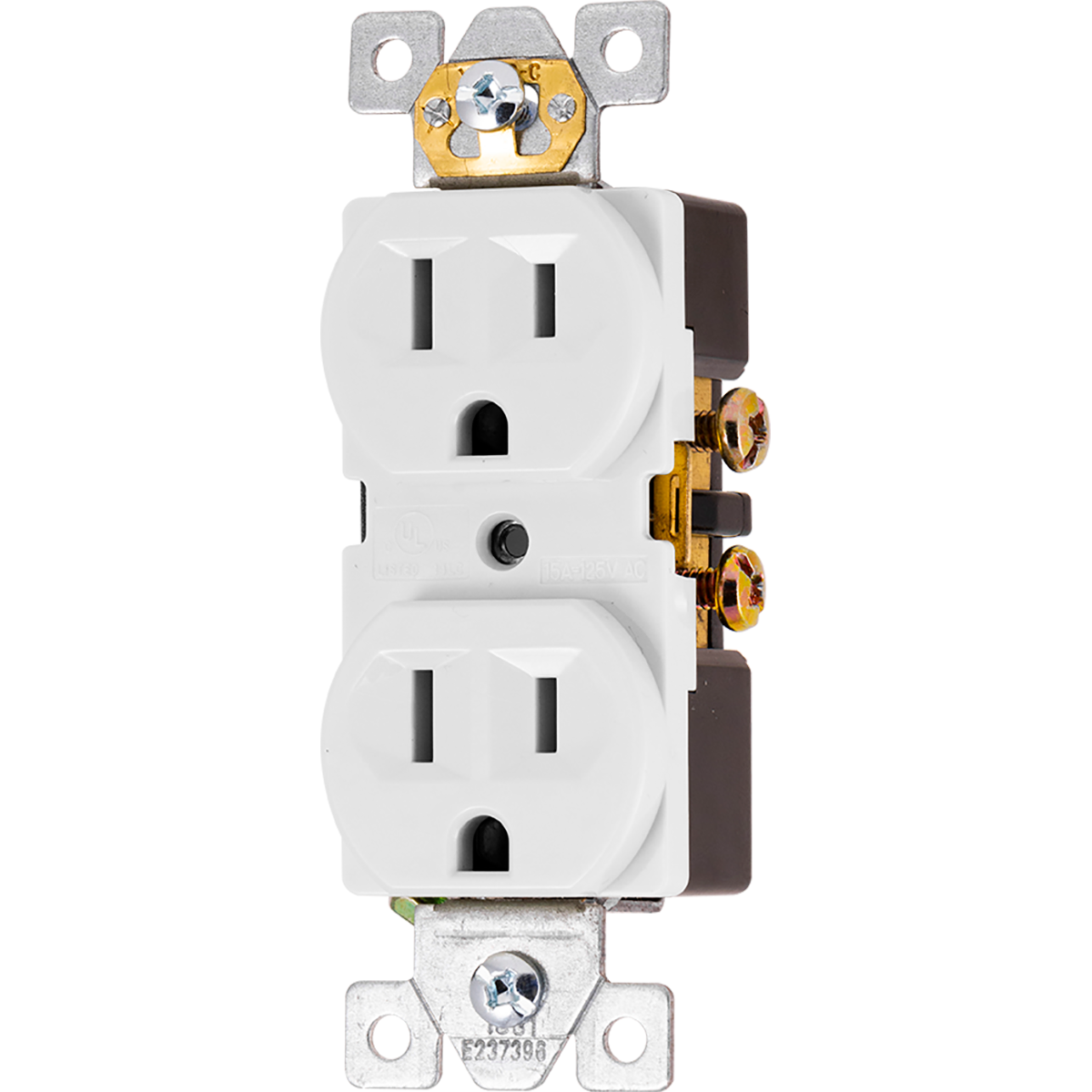 GE UltraPro Grounding Duplex Heavy-Duty Receptacle, White