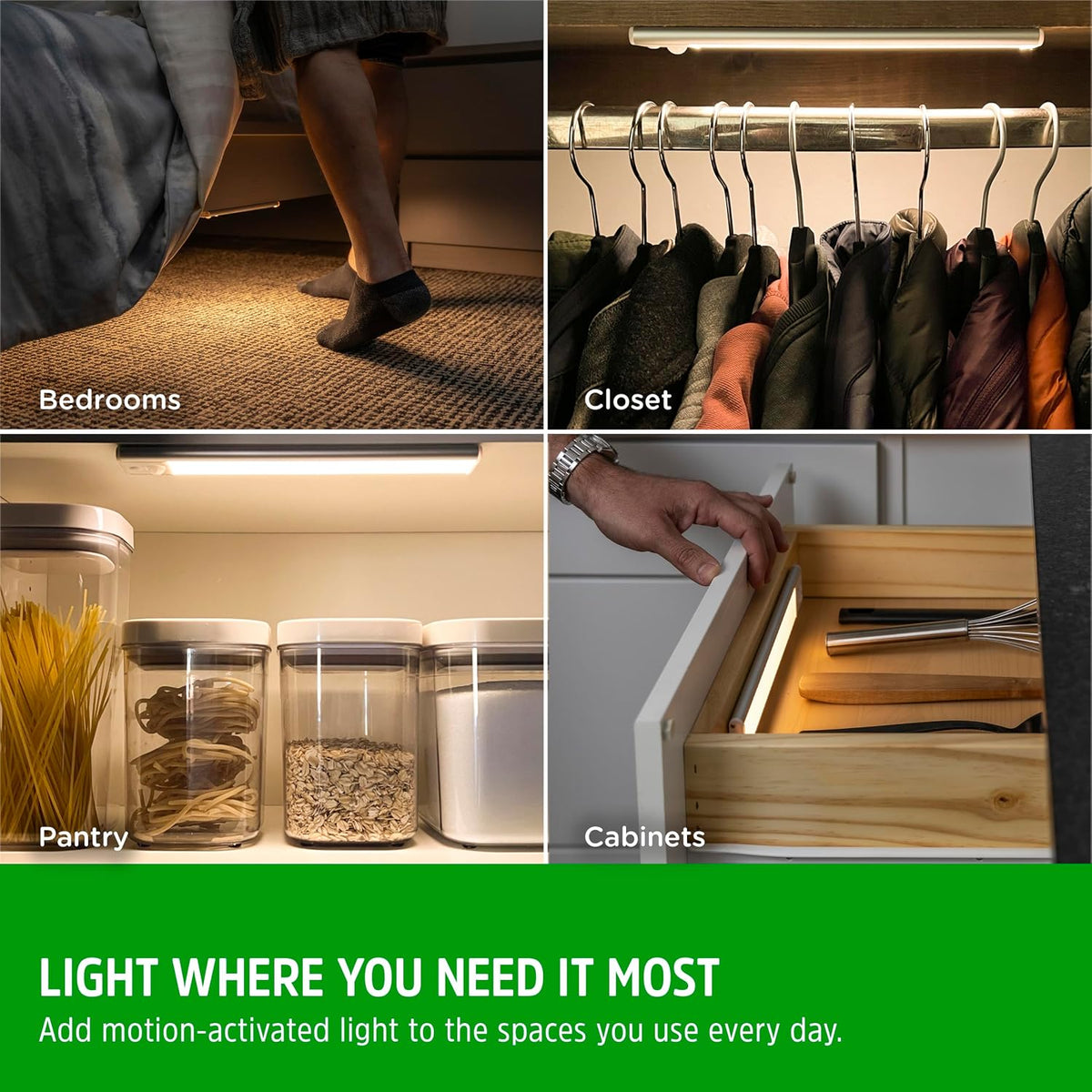 Energizer 9.5 inch Motion Sensor Rechargeable Under Cabinet Lighting 2 Pack
