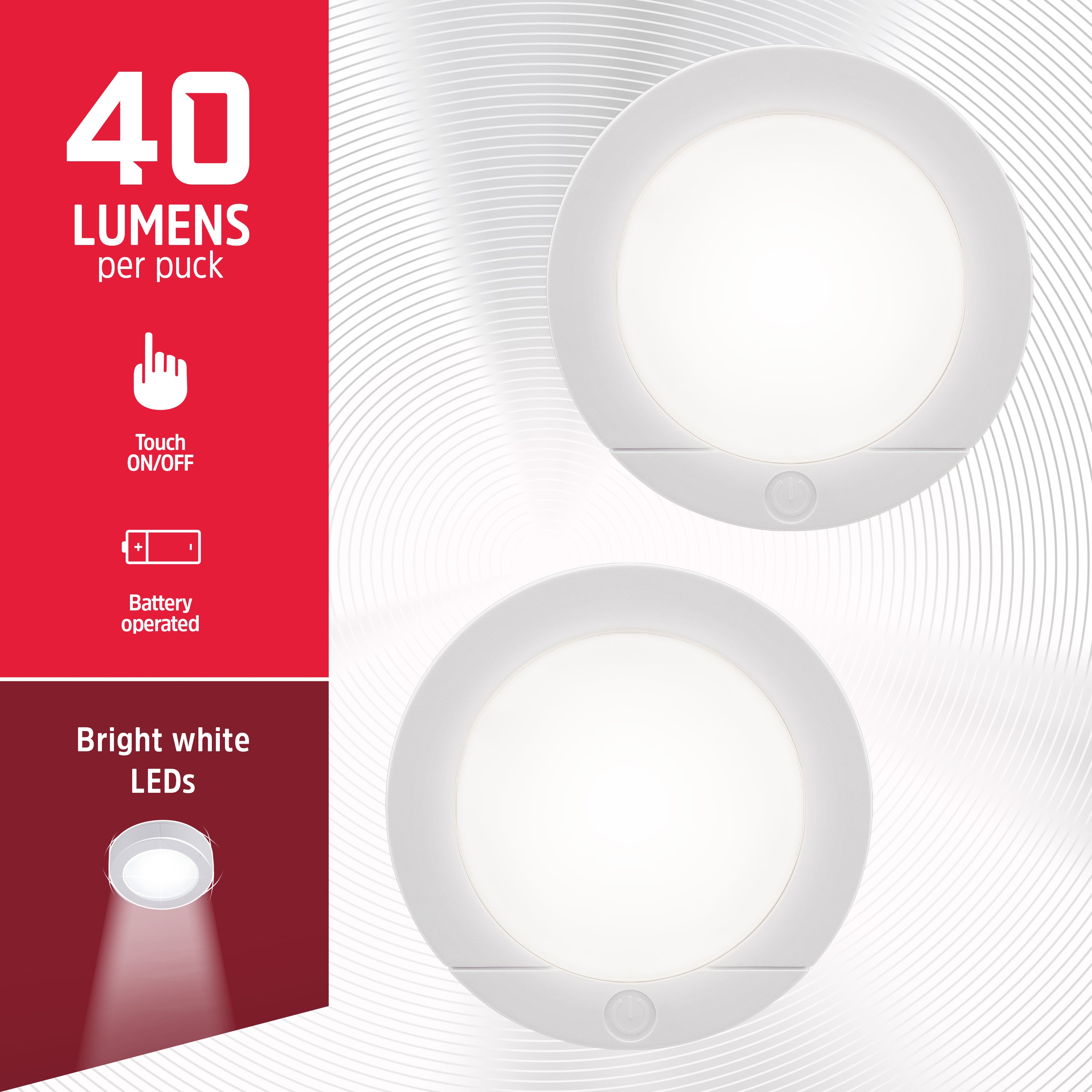 Energizer Touch-Activated LED Puck Light, Battery Operated