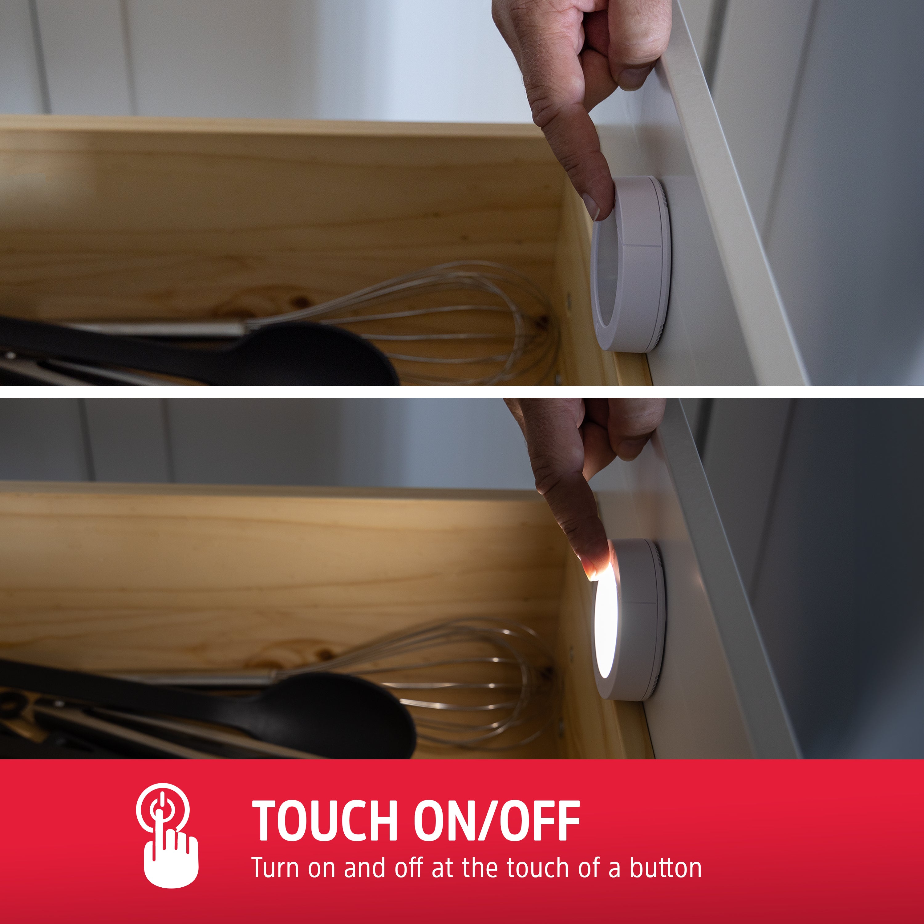 Energizer Touch-Activated LED Puck Light, Battery Operated