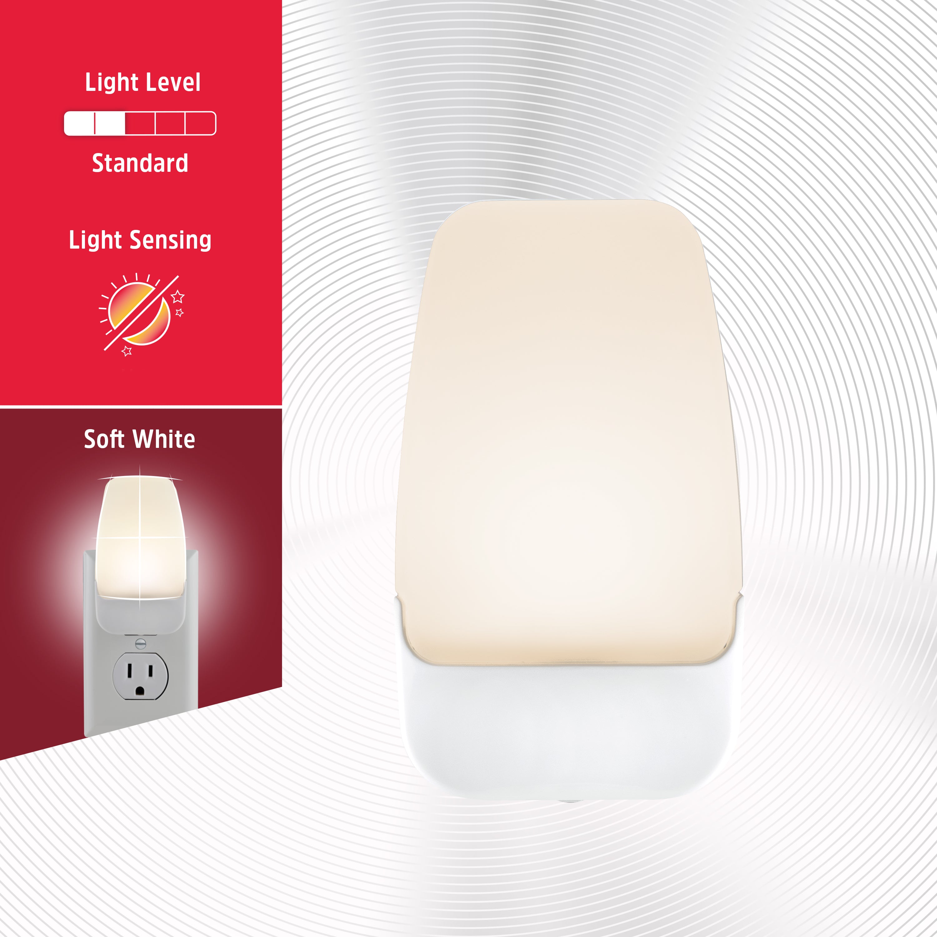 Energizer Night Light, Contempo, Light Sensing, 3000K, White, 2 Pack