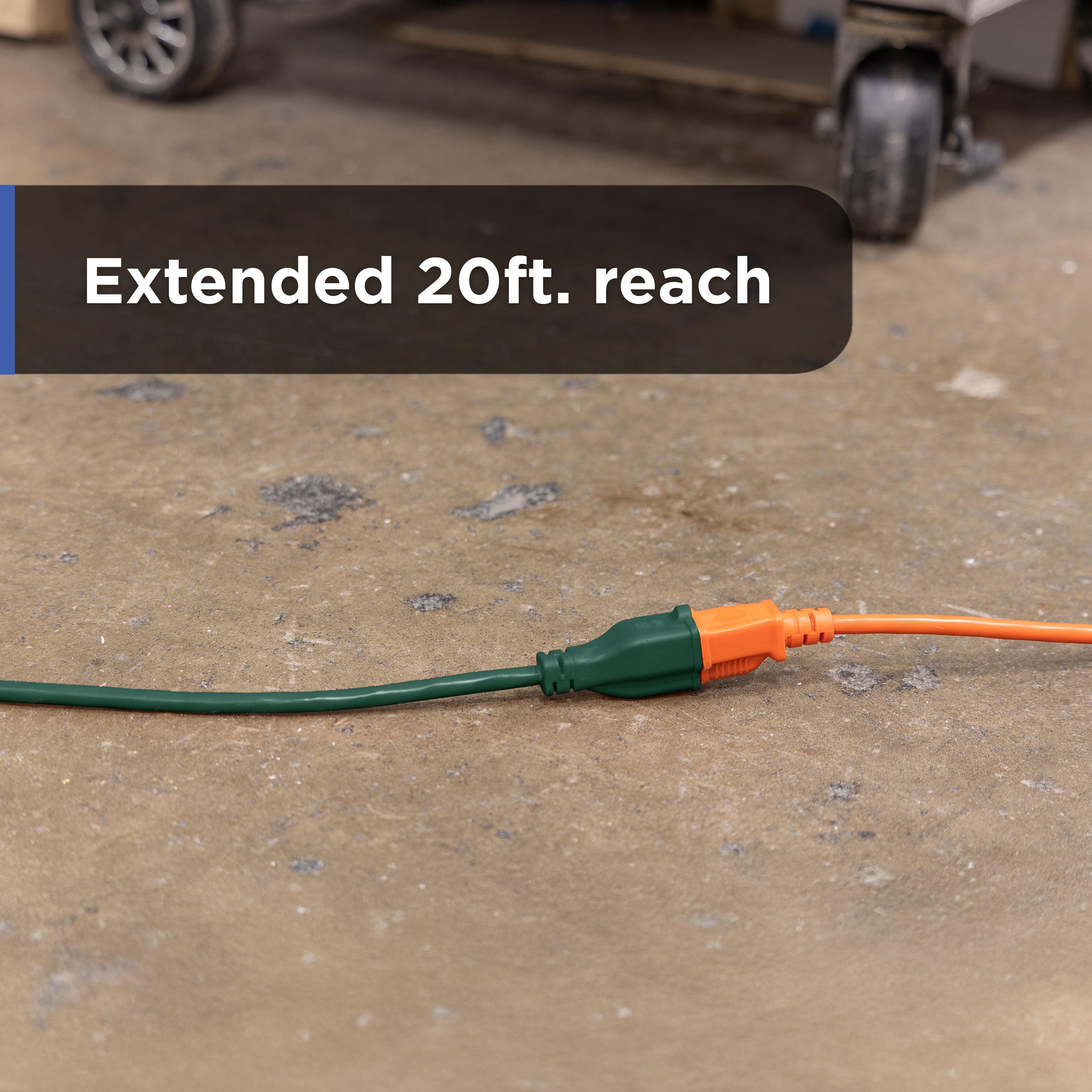GE 1-Outlet Grounded Extension Cord, Outdoor, 20ft., 16AWG, Green