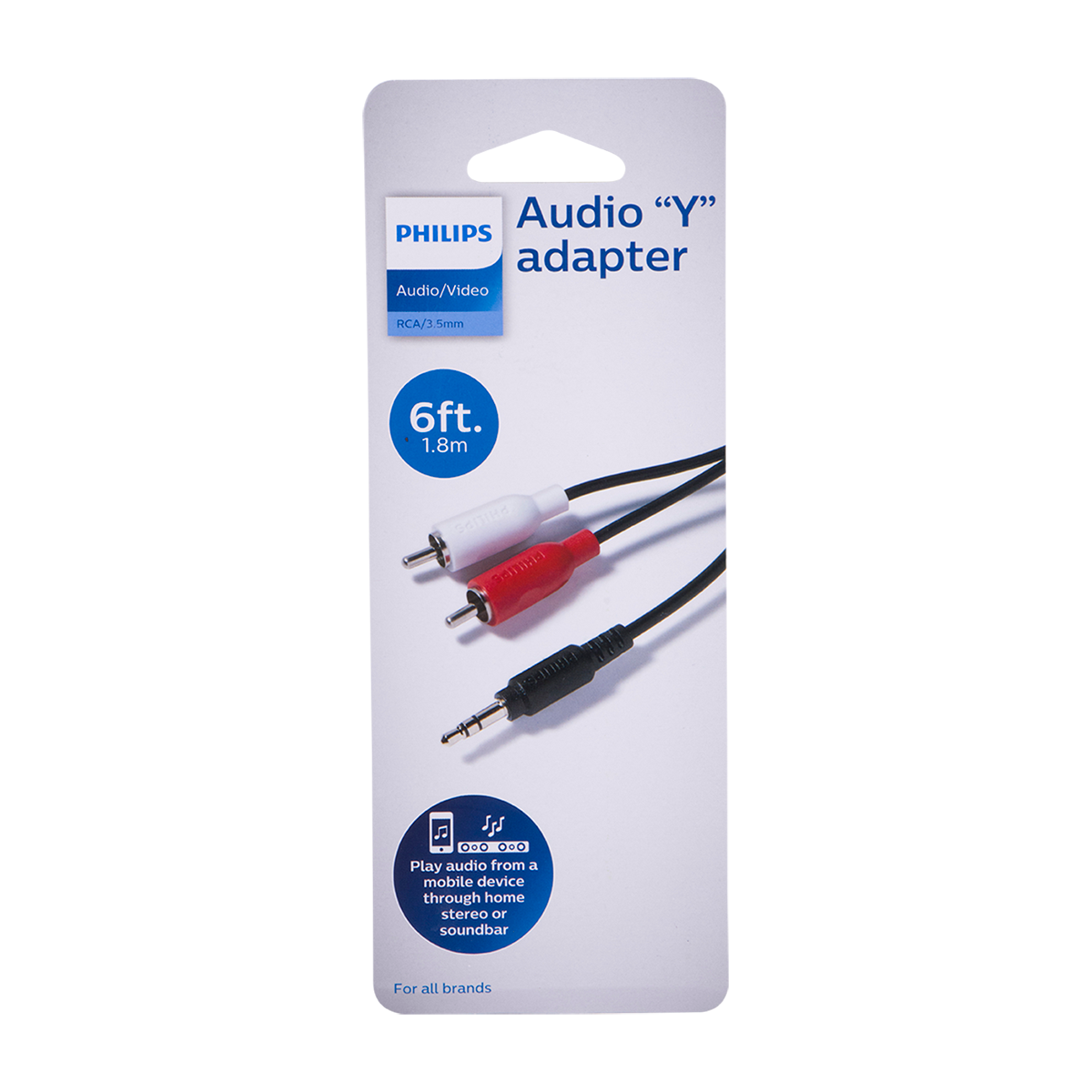 Philips 6 ft. Audio "Y" Adapter, Black