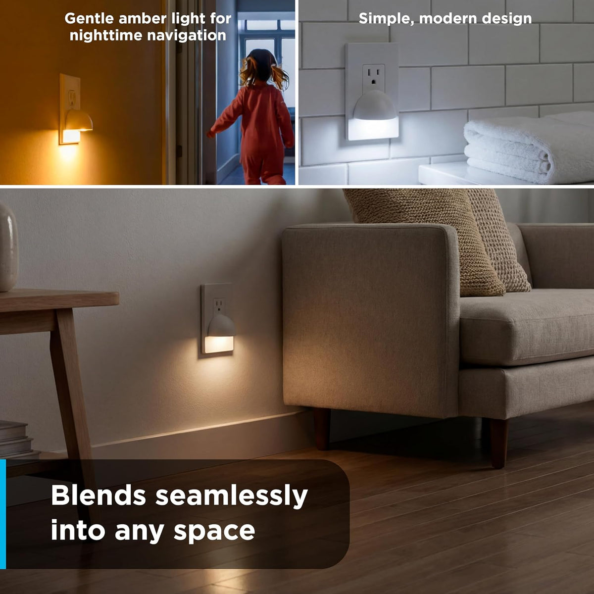 GE SleepLite Plug in Night Light with Dusk to Dawn Sensor, 4 Pack