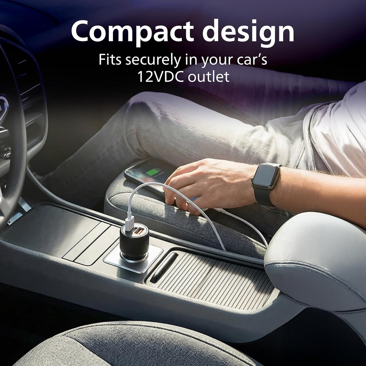 Philips Dual USB Car Charger USB-A and USB-C