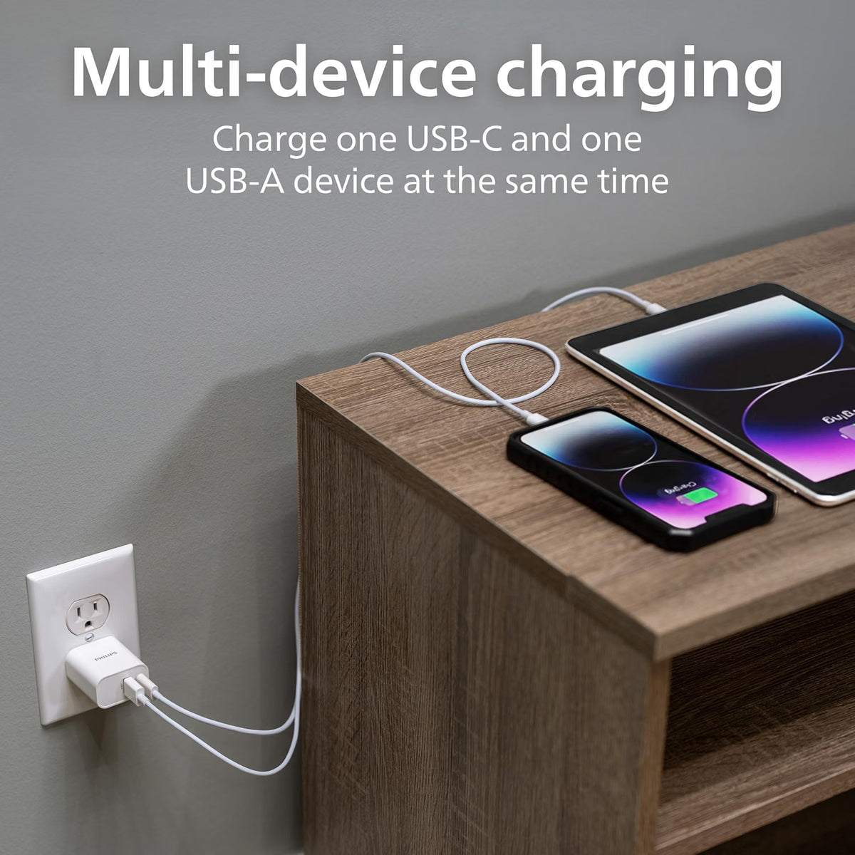 Philips USB-C and USB-A Rapid Charger with GaN technology and Power Delivery, 30W