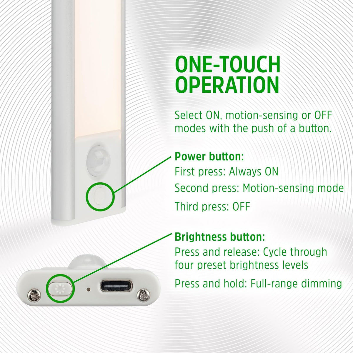 Energizer 9.5 inch Motion Sensor Rechargeable Under Cabinet Lighting 2 Pack