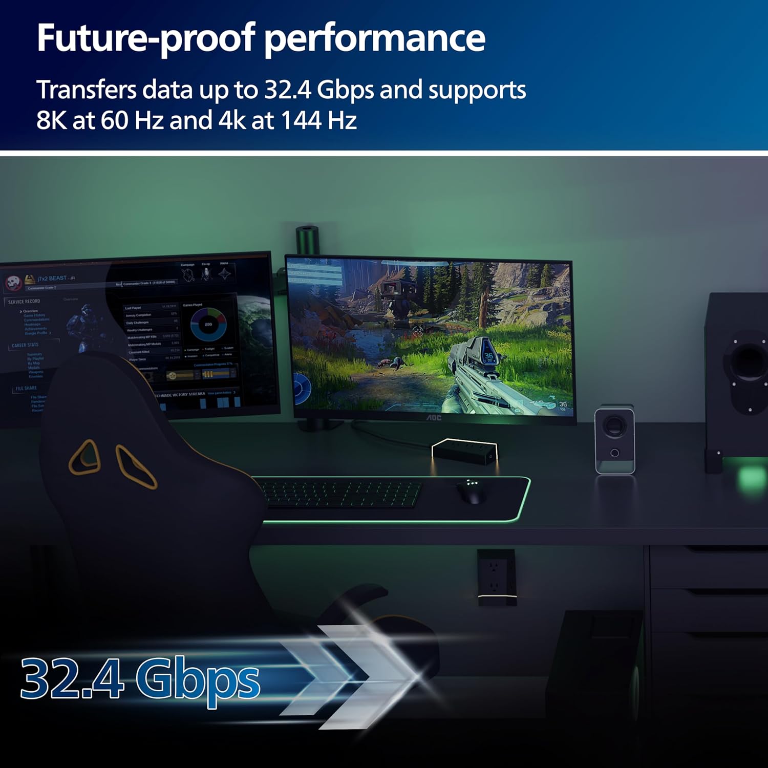 Philips USB-C to DisplayPort Adapter, 8K, 12pk