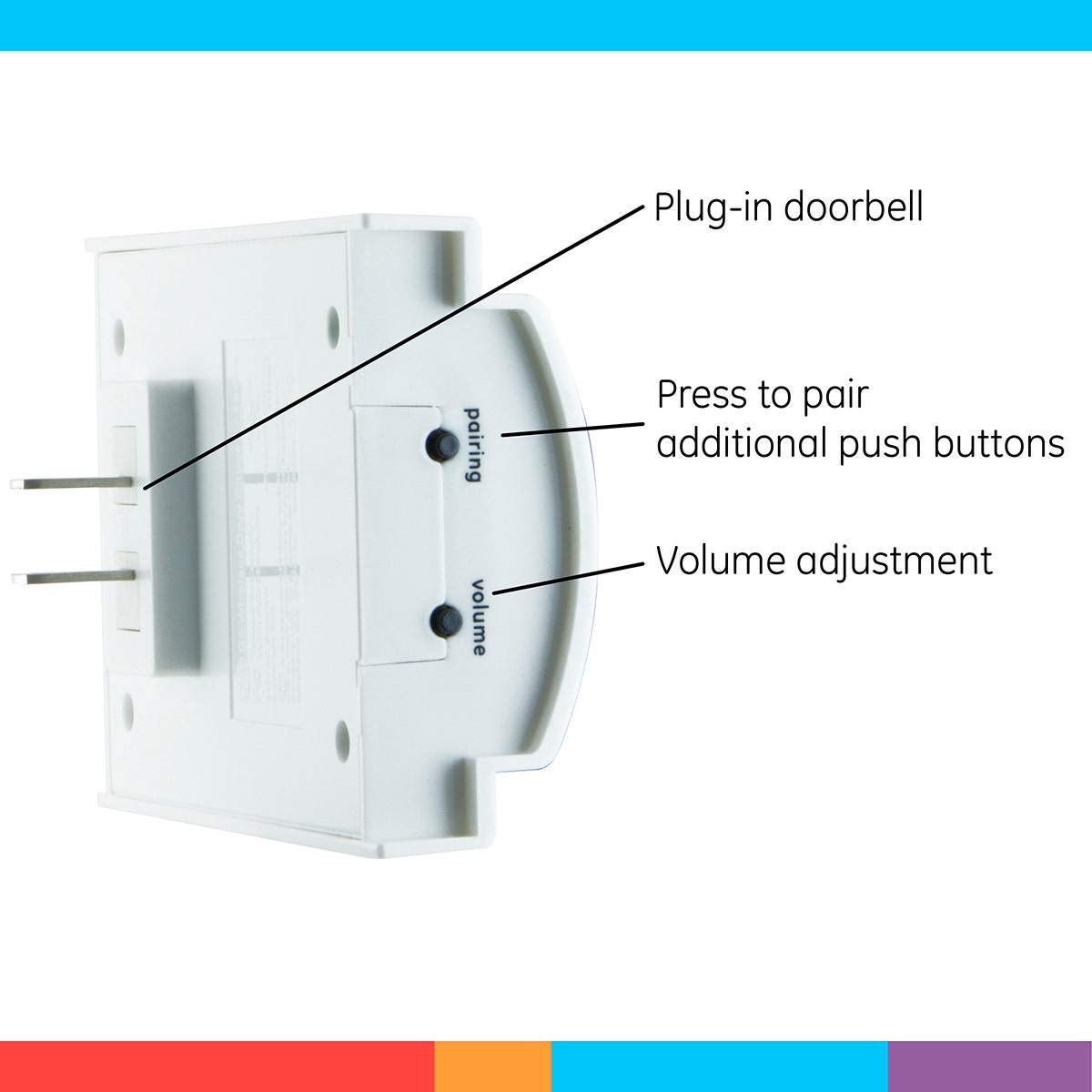 GE Plug-In 8-Chime Wireless Door Chime Kit, White