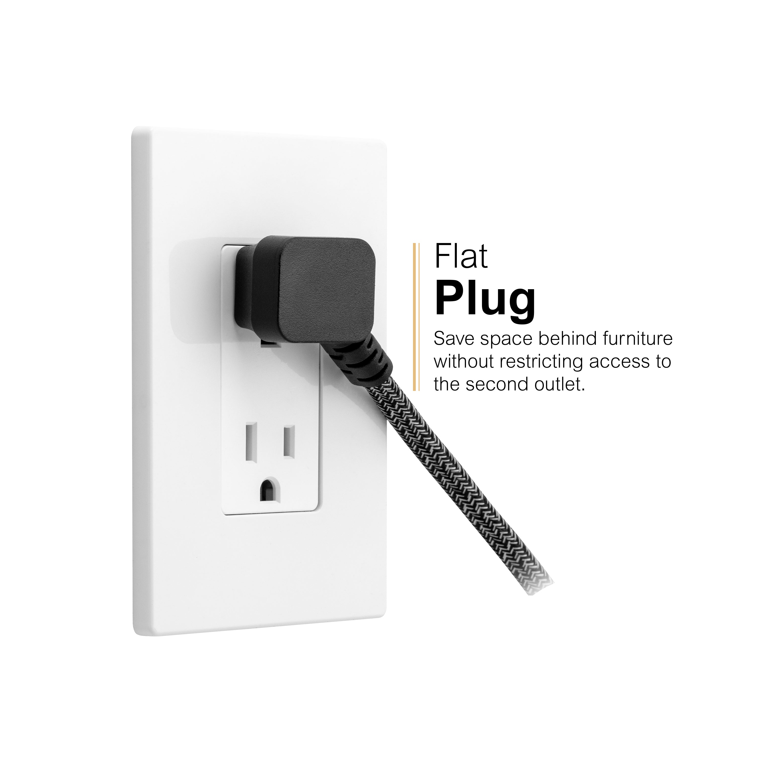 GE Desktop Power Hub, 2 USB-A, 2 USB-C, 5ft. Cord, Black