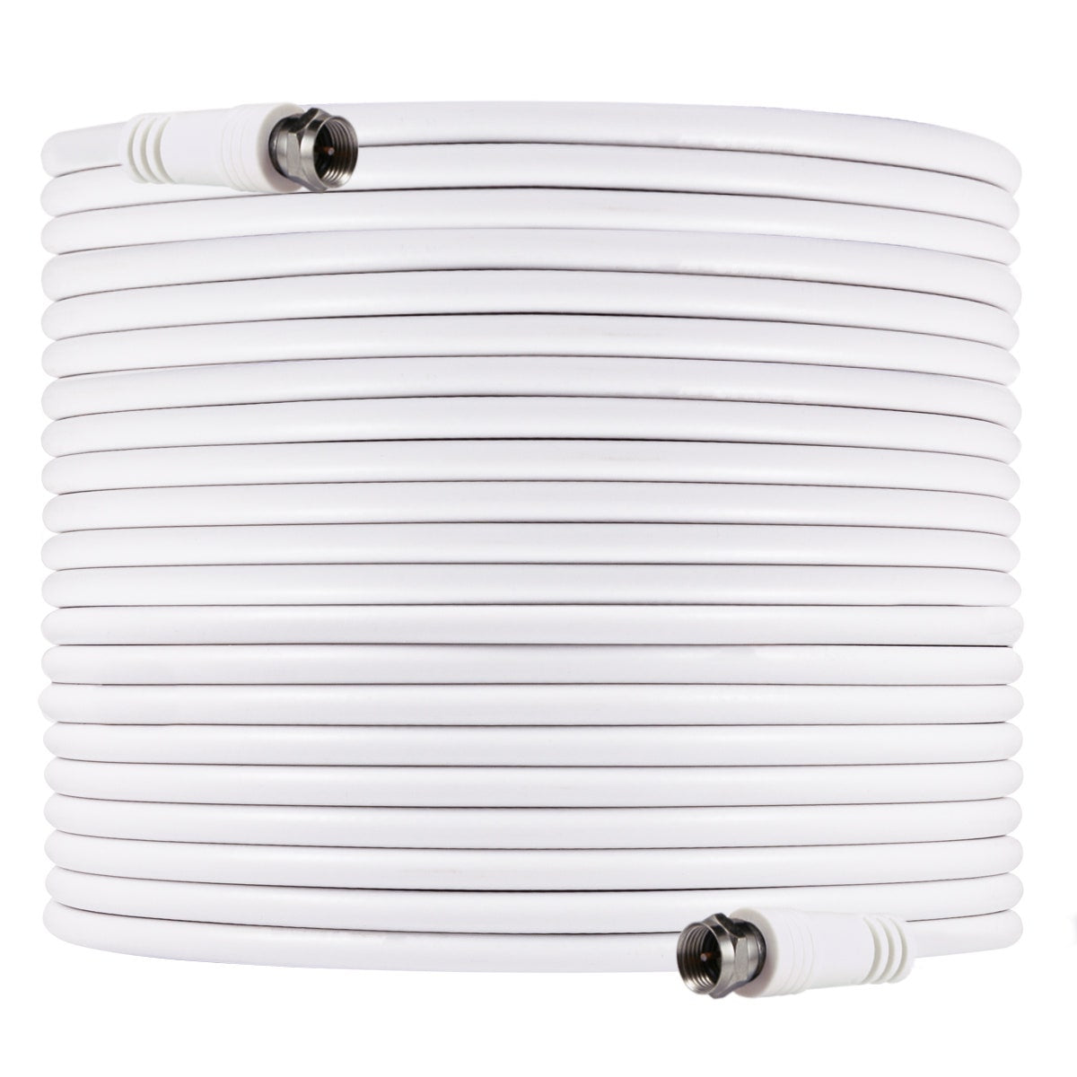 GE 100ft. RG6 Coaxial Cable with F-type Connectors, White