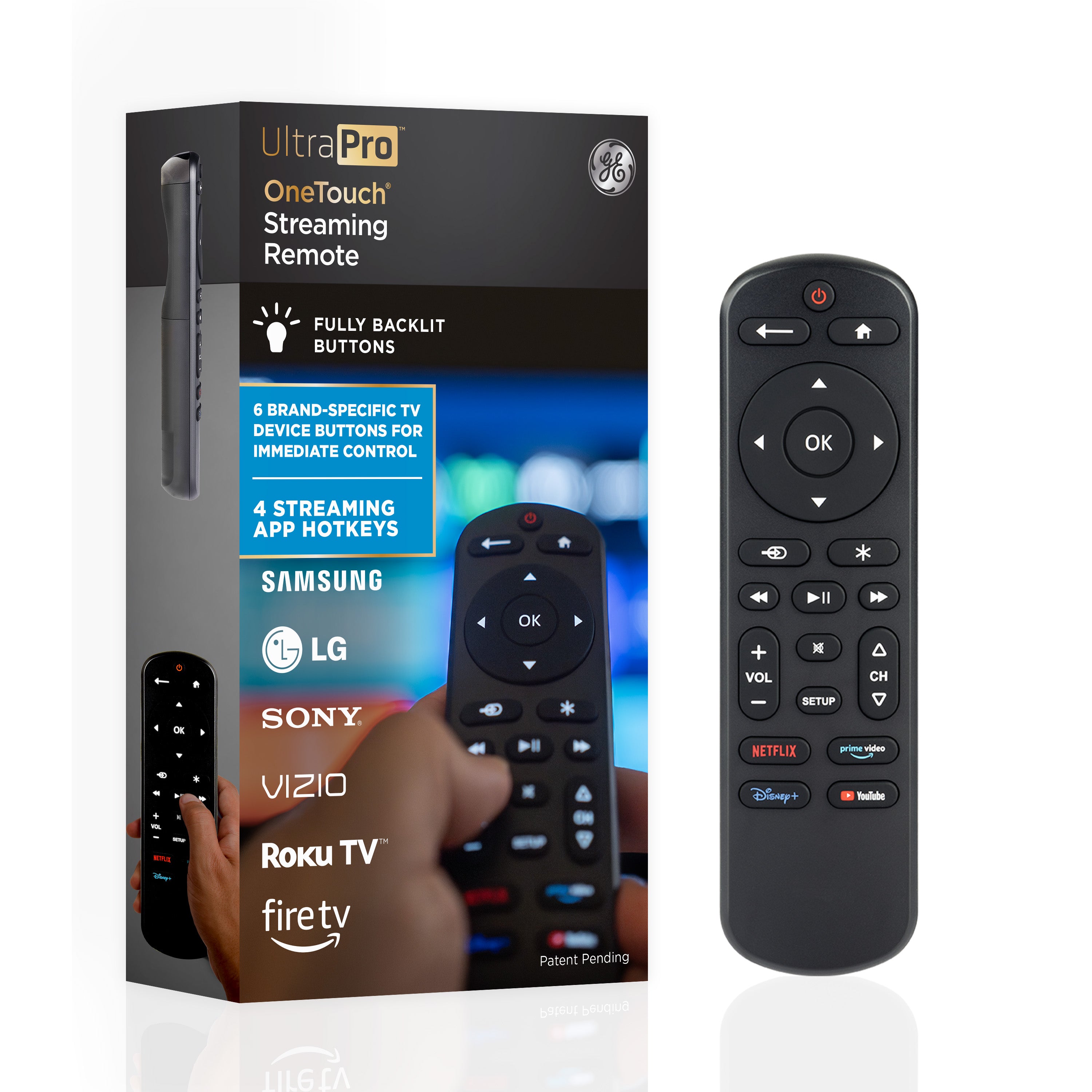 UltraPro OneTouch Streaming Replacement Remote for Smart TVs