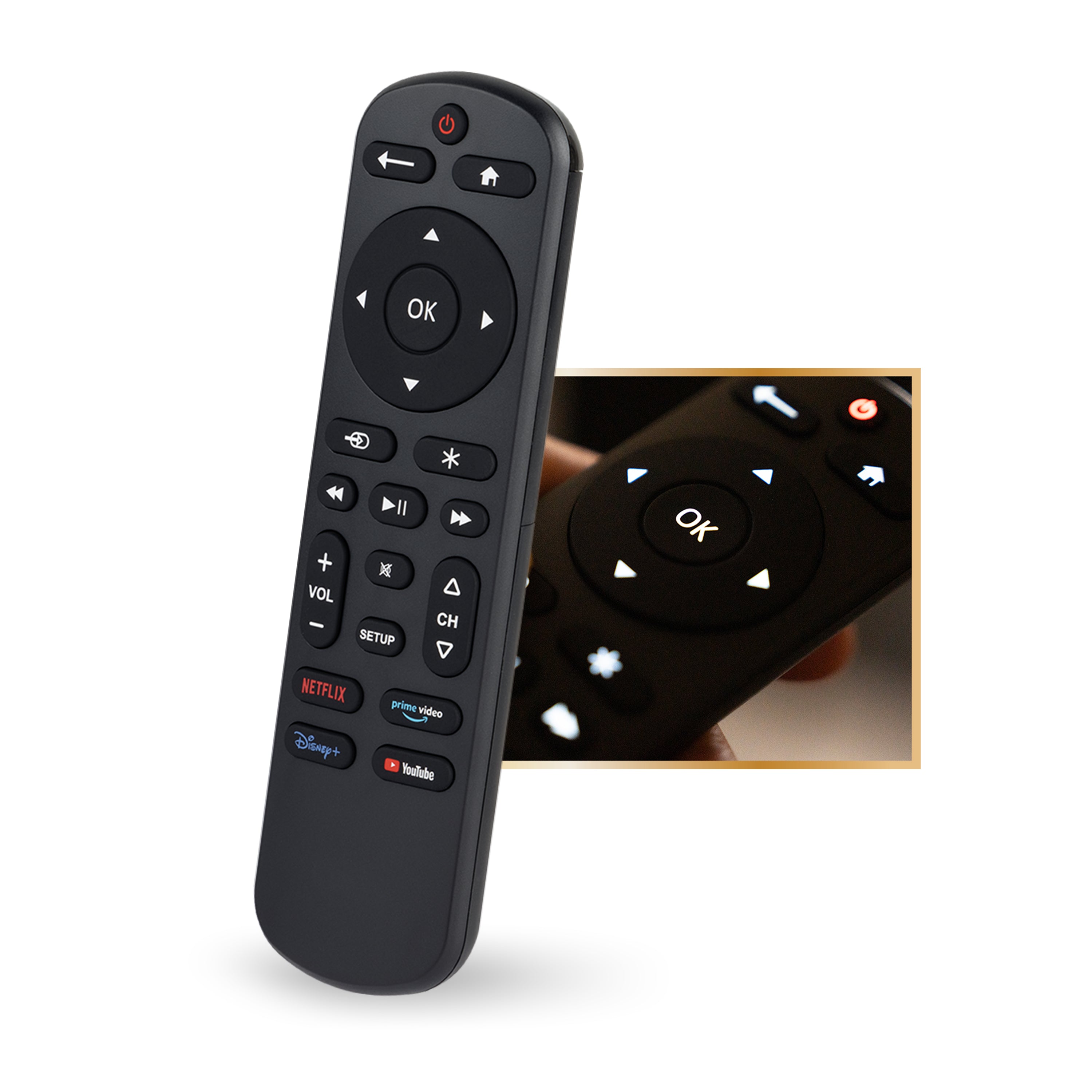 UltraPro OneTouch Streaming Remote for Smart TVs, Backlit