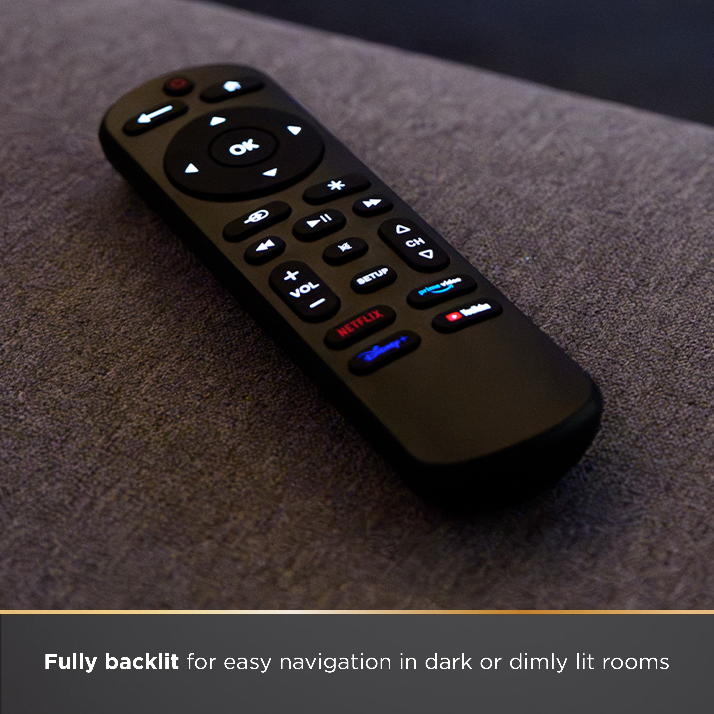 UltraPro OneTouch Streaming Remote for Smart TVs, Backlit