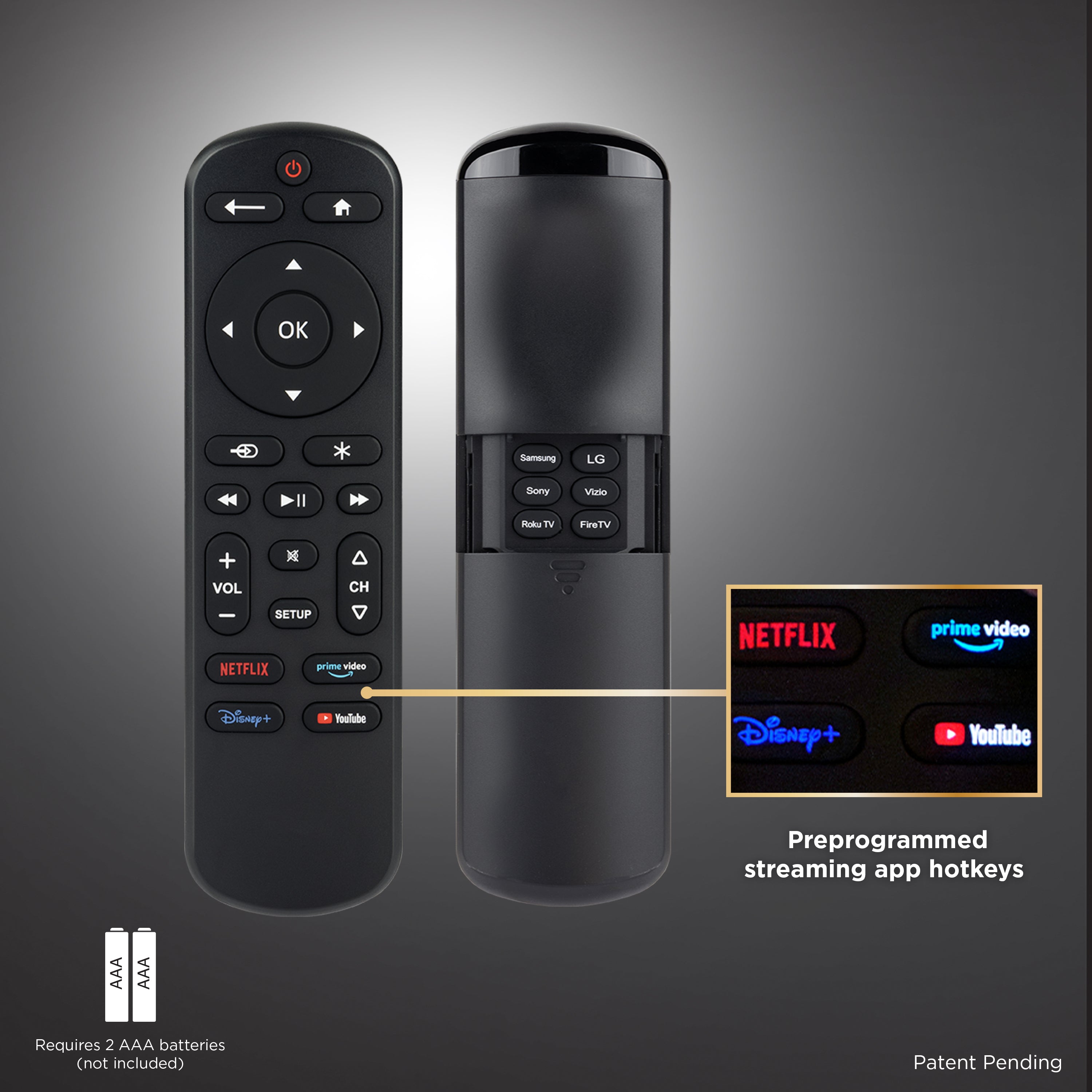 UltraPro OneTouch Streaming Remote for Smart TVs, Backlit