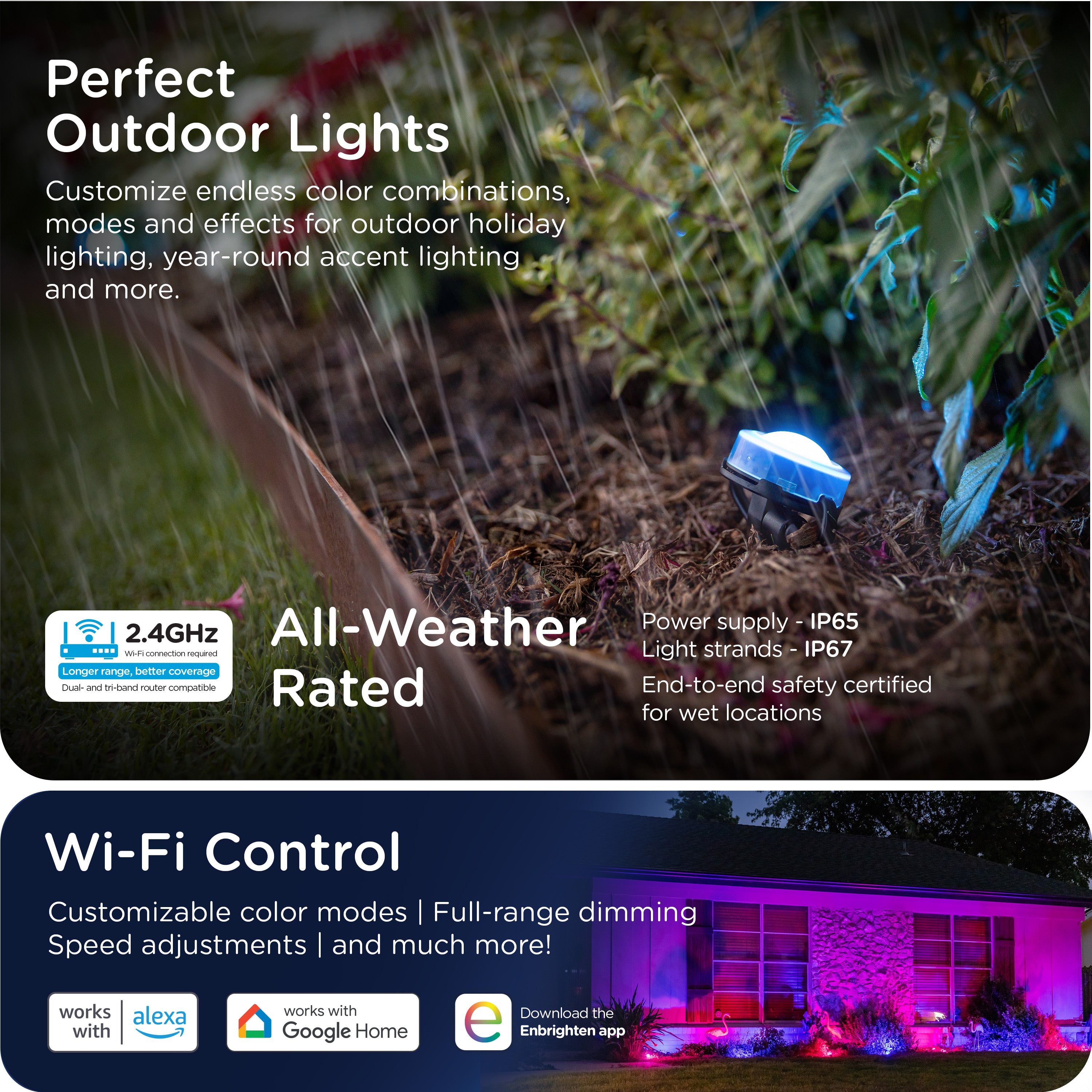 Enbrighten WiFi VIBE LED Eternity Landscape Lights, 12 Lights, 50ft.