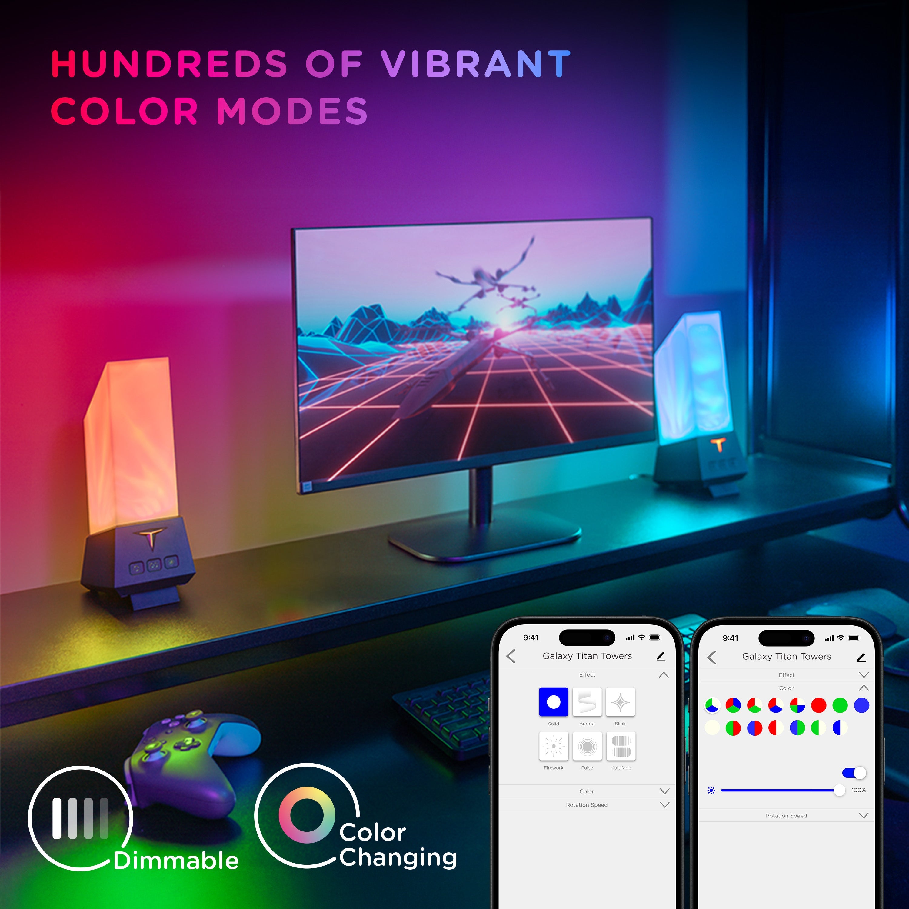 Enbrighten WiFi VIBE Galaxy Projector Titan Tower Night Lights